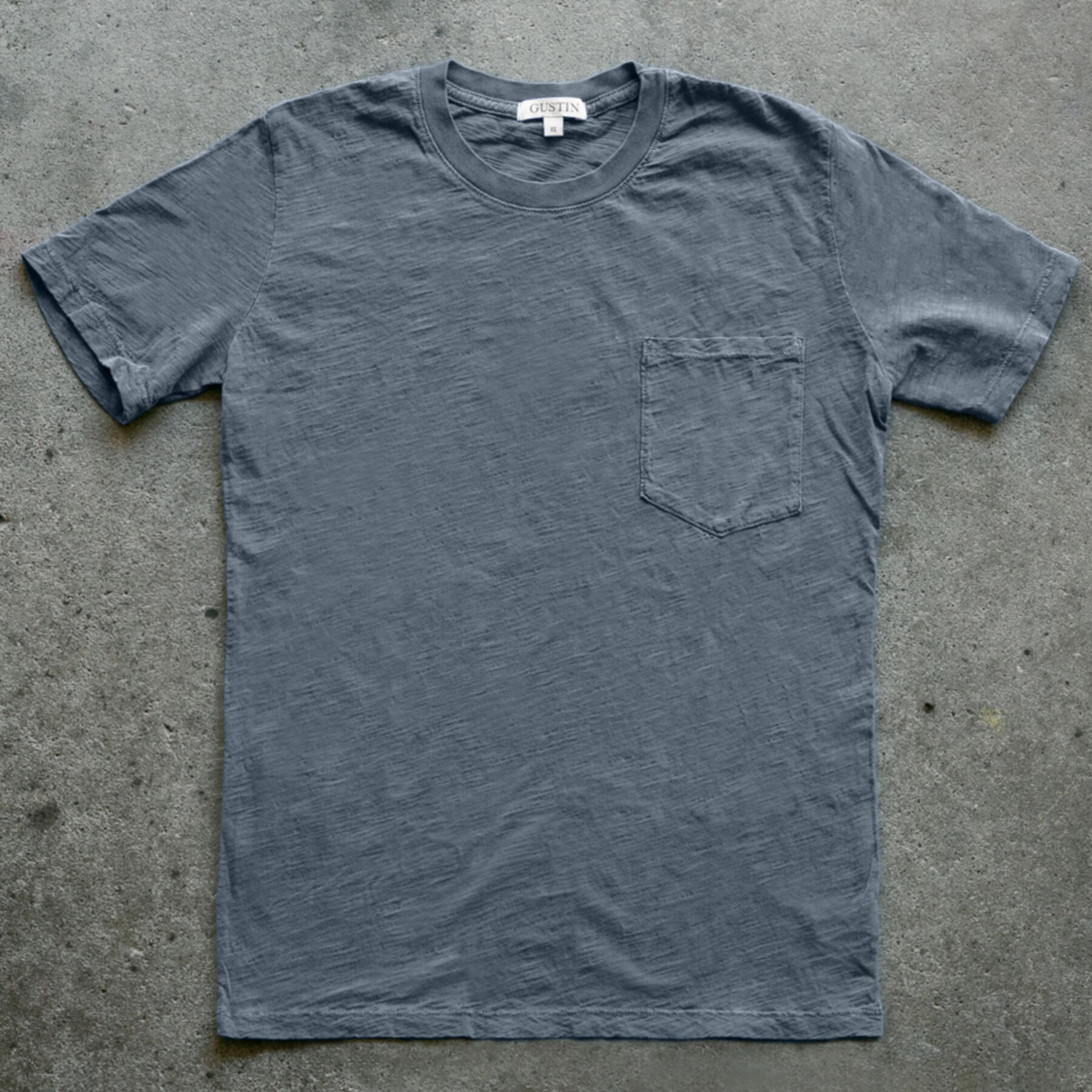 gustin slub pocket pigment dye t-shirt 2 pack (faded grey)