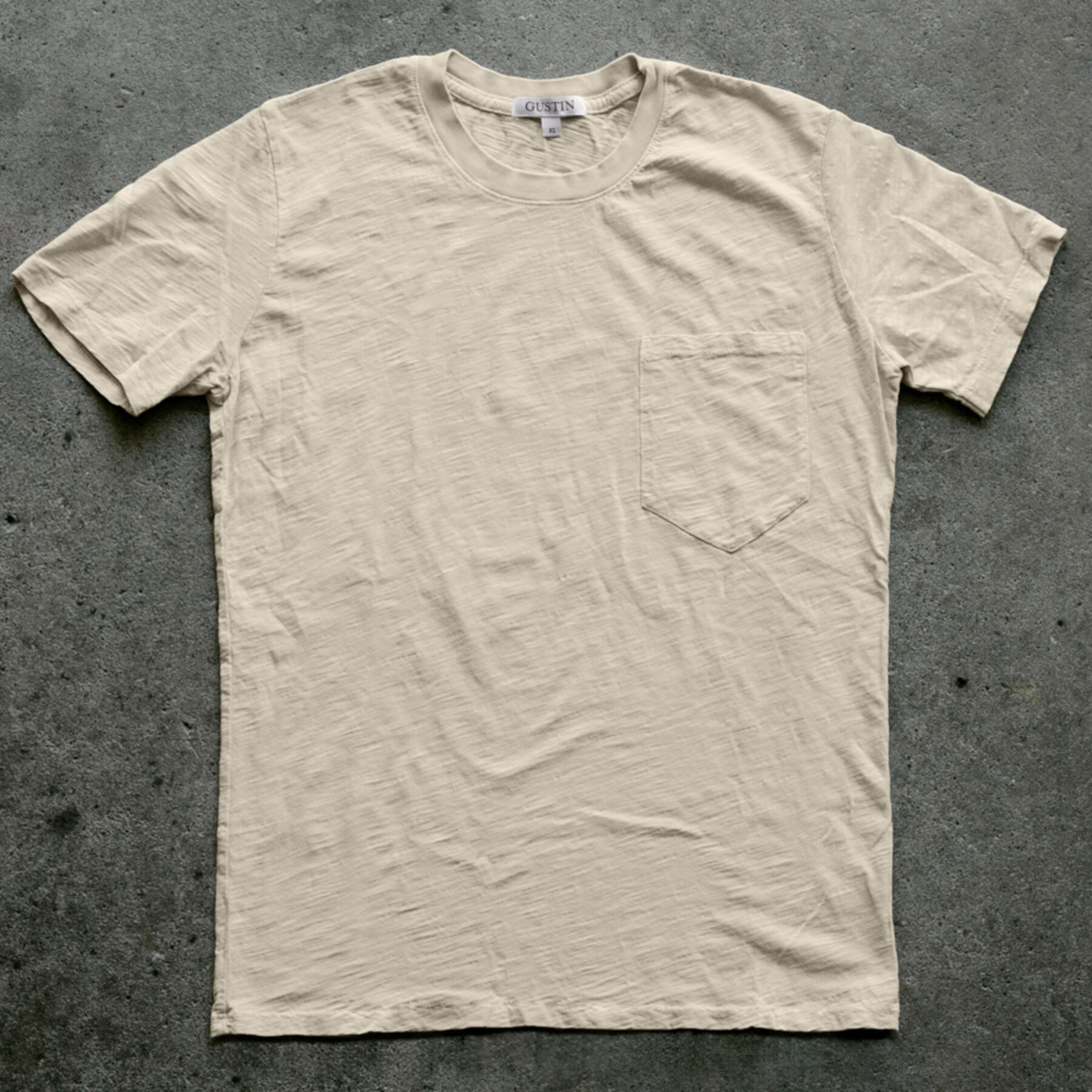 gustin slub pocket pigment dye t-shirt 2 pack (ivory)