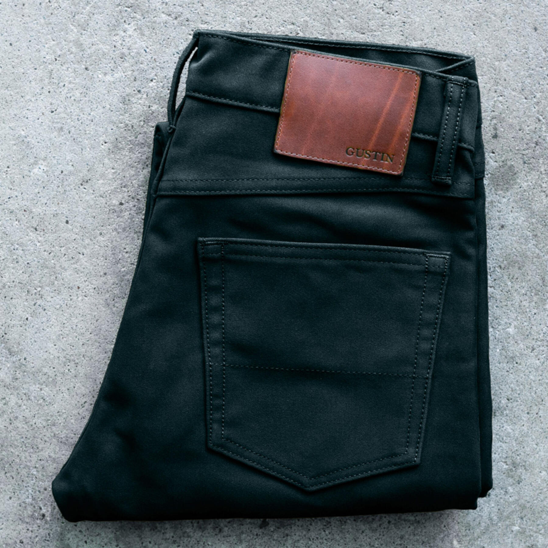 gustin #224 japan heavy moleskin 5 pocket - black