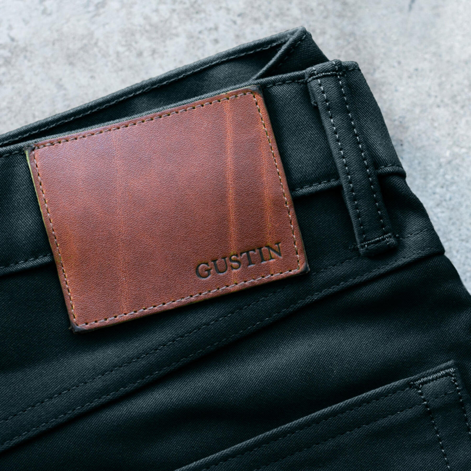 gustin #224 japan heavy moleskin 5 pocket - black