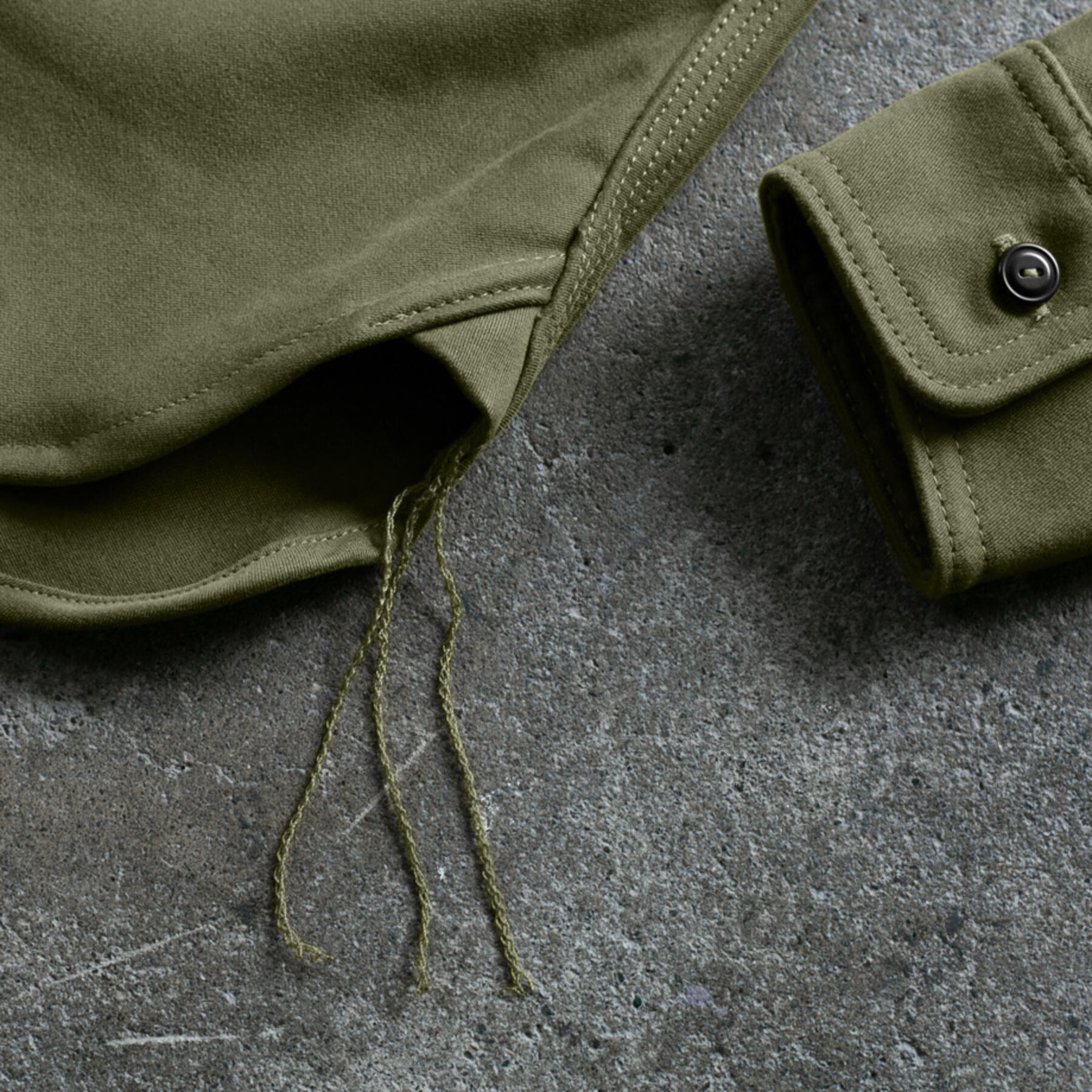 gustin #120 japan heavy moleskin workshirt - army green
