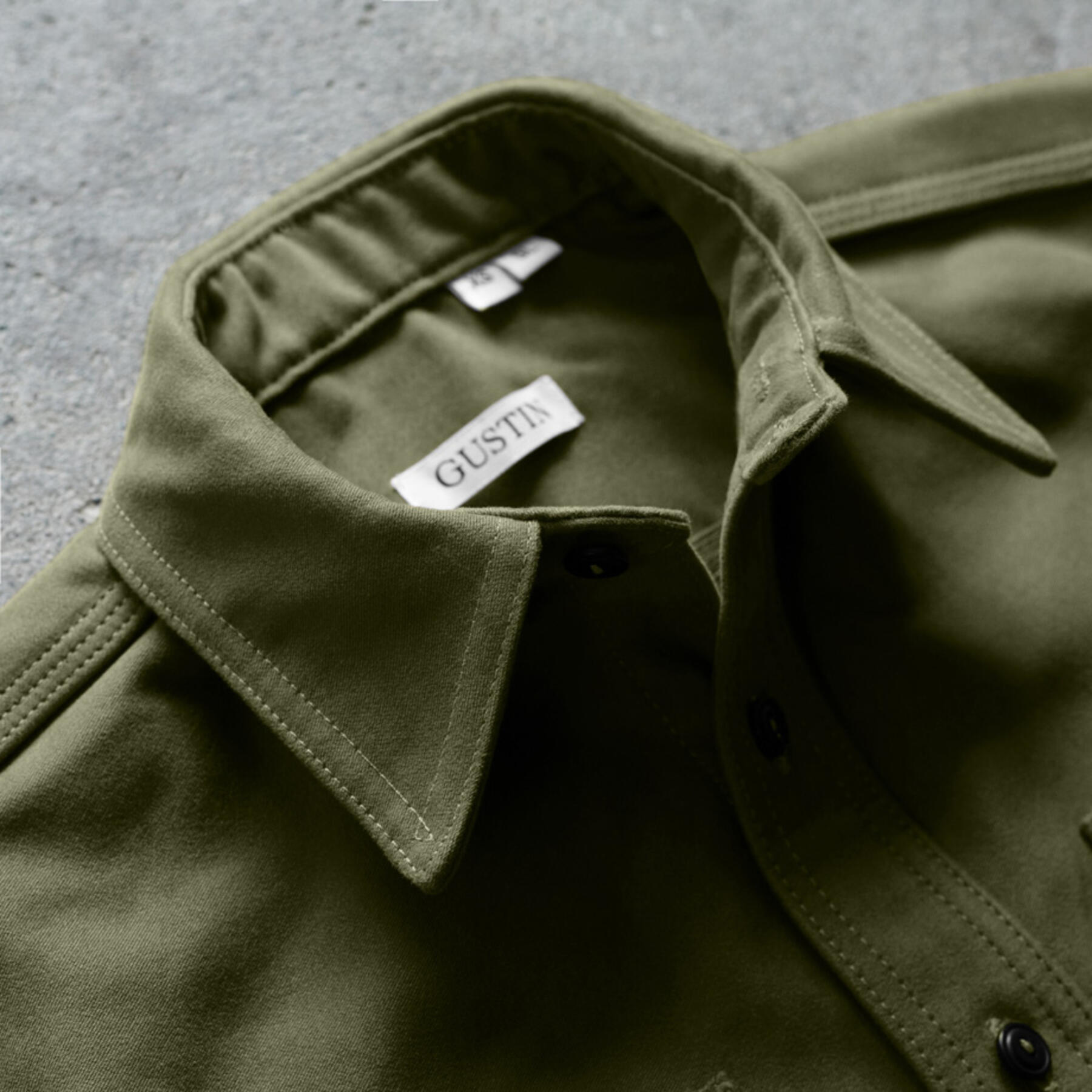 gustin #120 japan heavy moleskin workshirt - army green