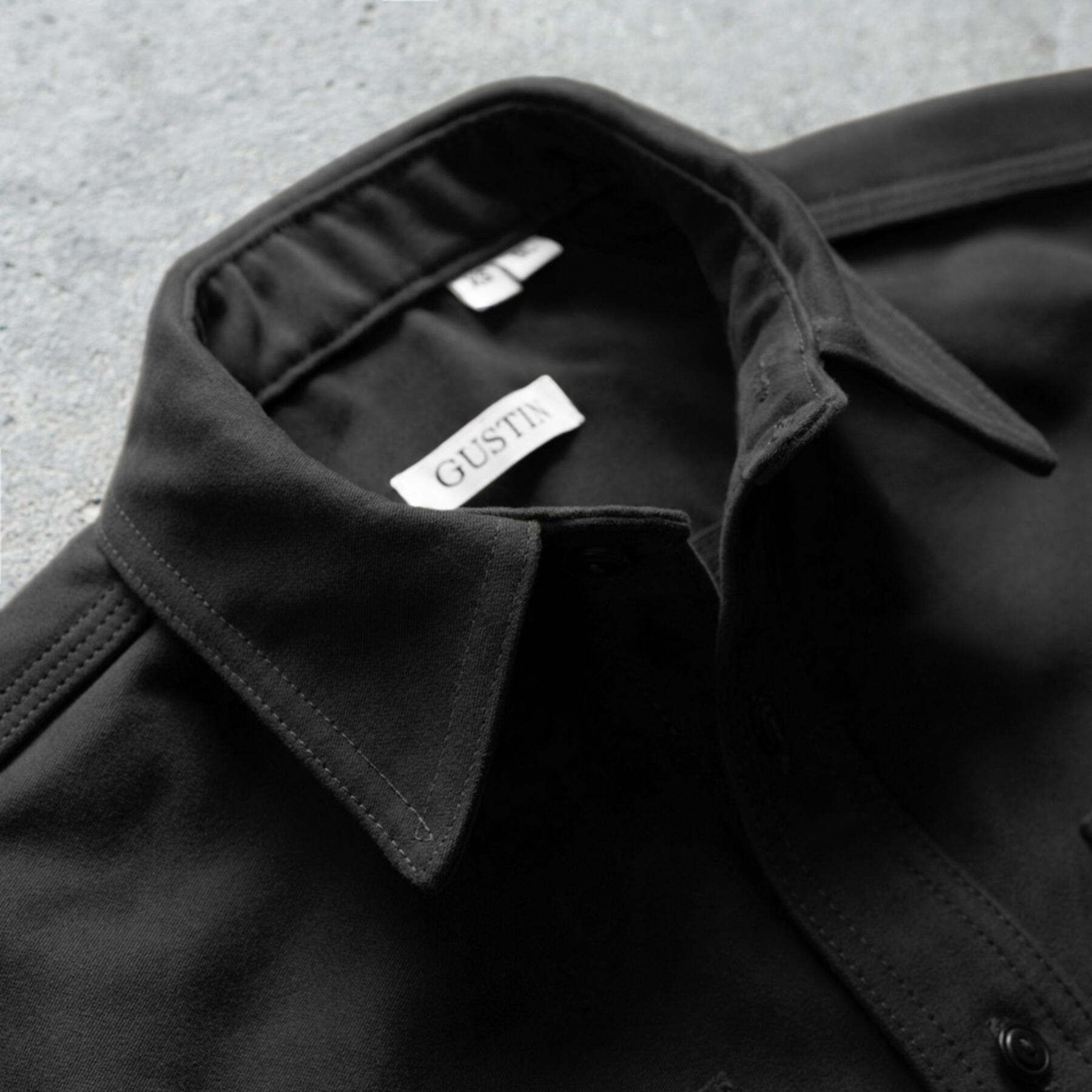 gustin #121 japan heavy moleskin workshirt - black