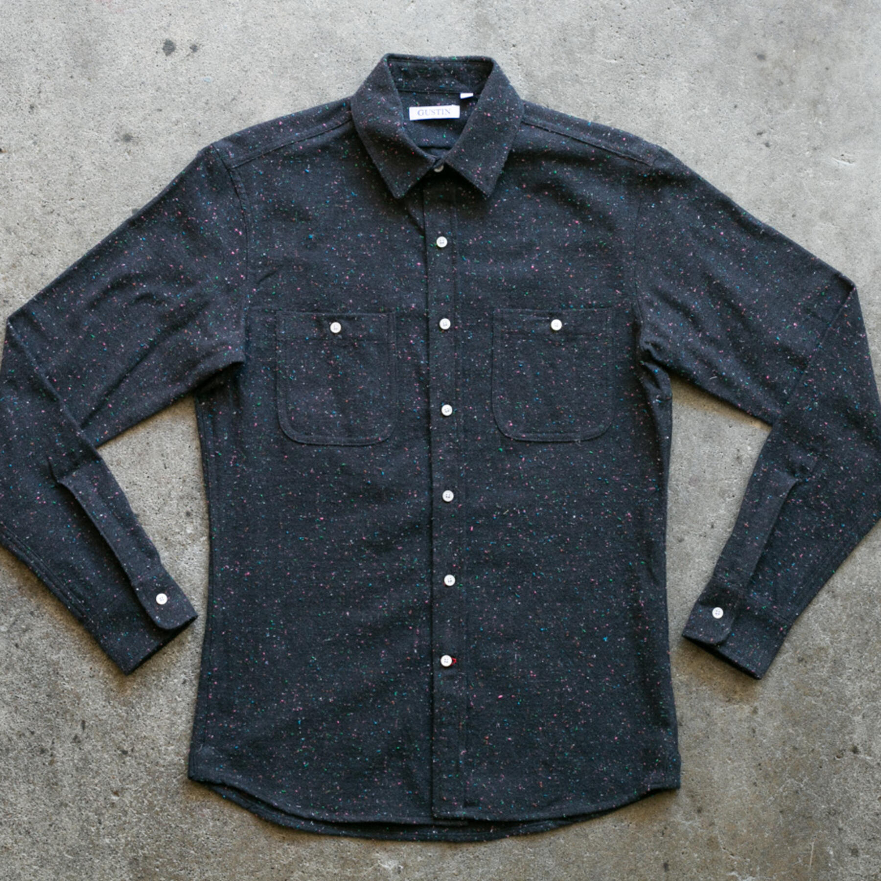 gustin #1012 rainbow nep flannel - coal