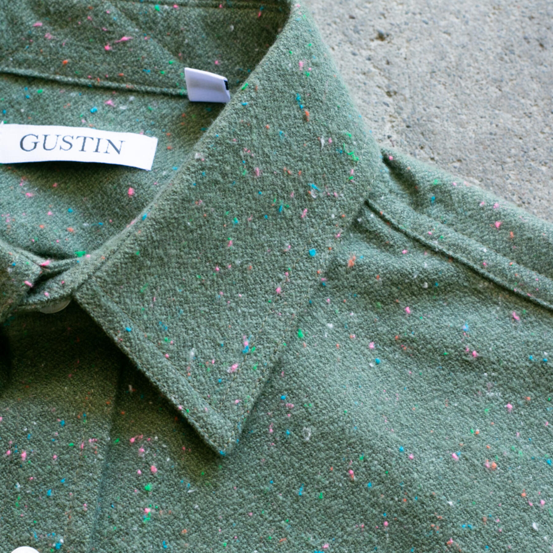 gustin #1013 rainbow nep flannel - moss