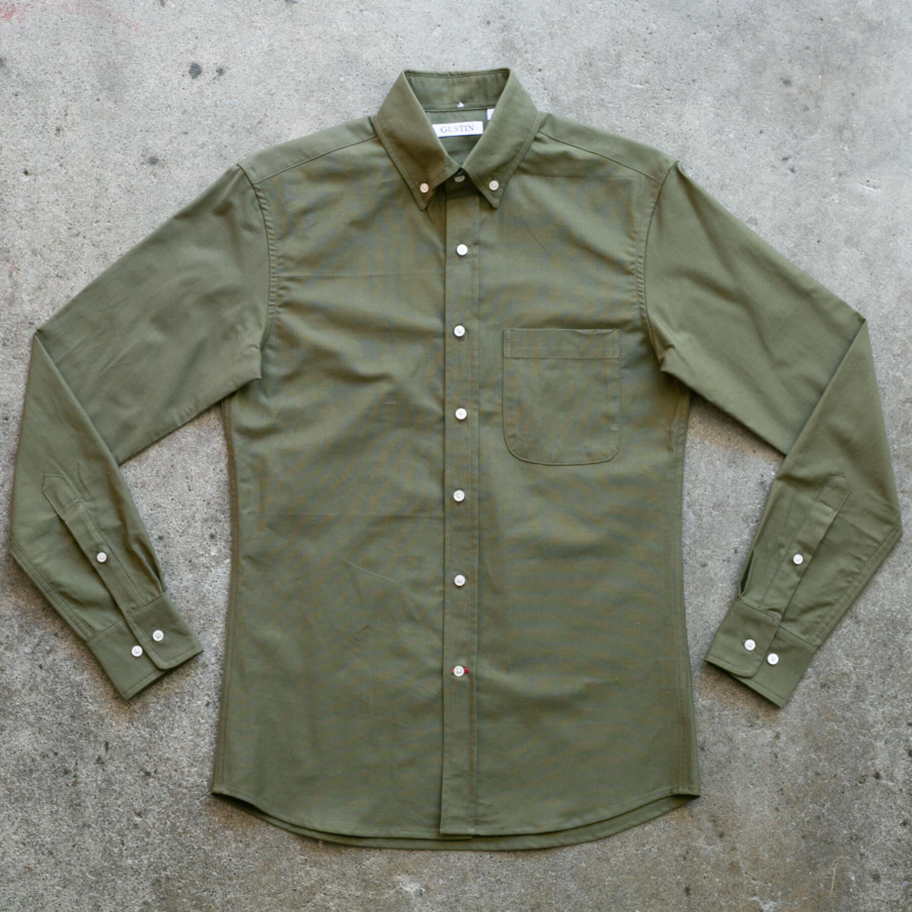 gustin #1017 japan supima® oxford - olive drab