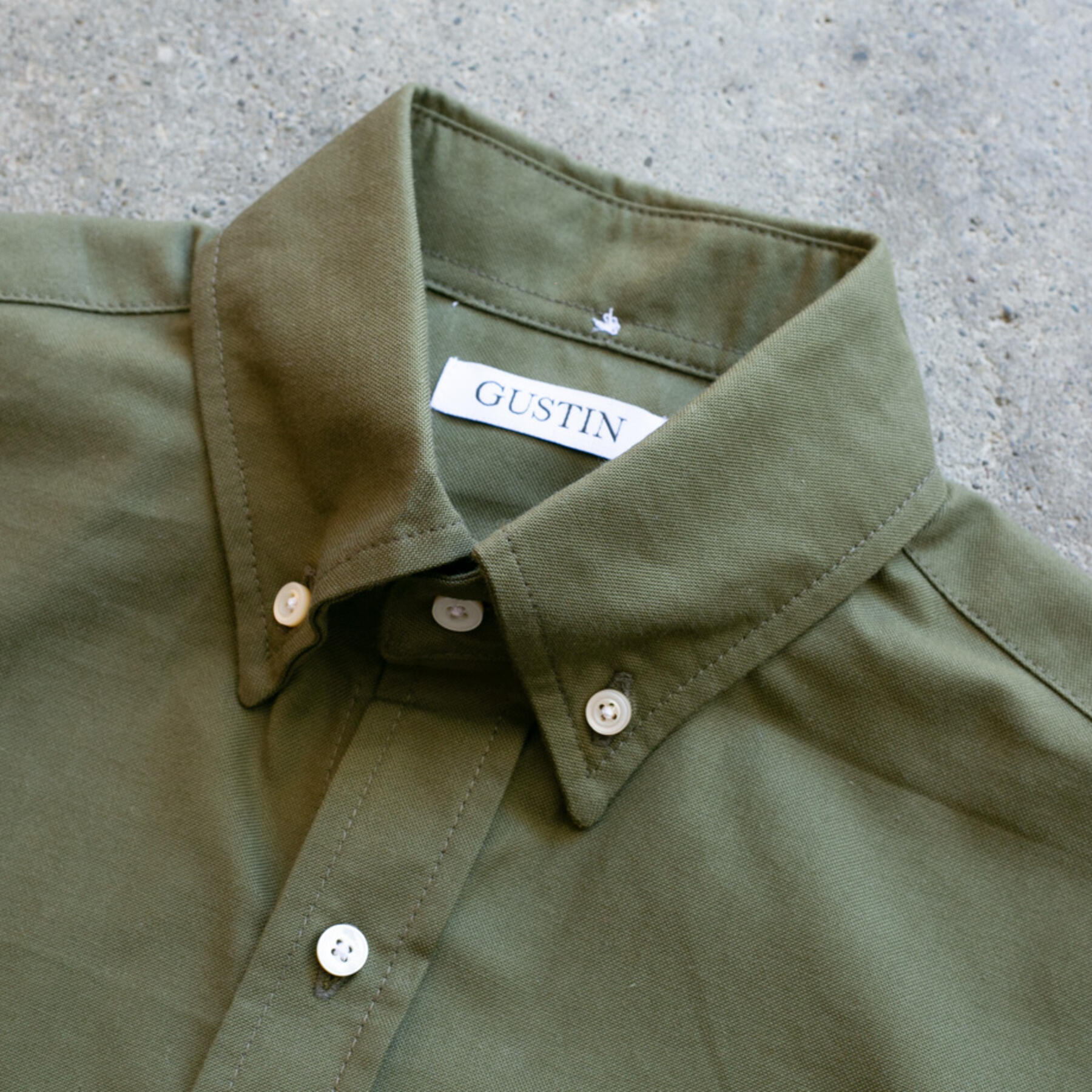 gustin #1017 japan supima® oxford - olive drab