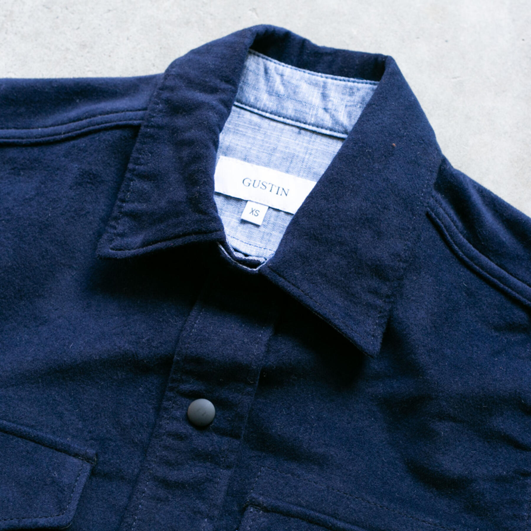 gustin #25 british felt moleskin cpo - navy