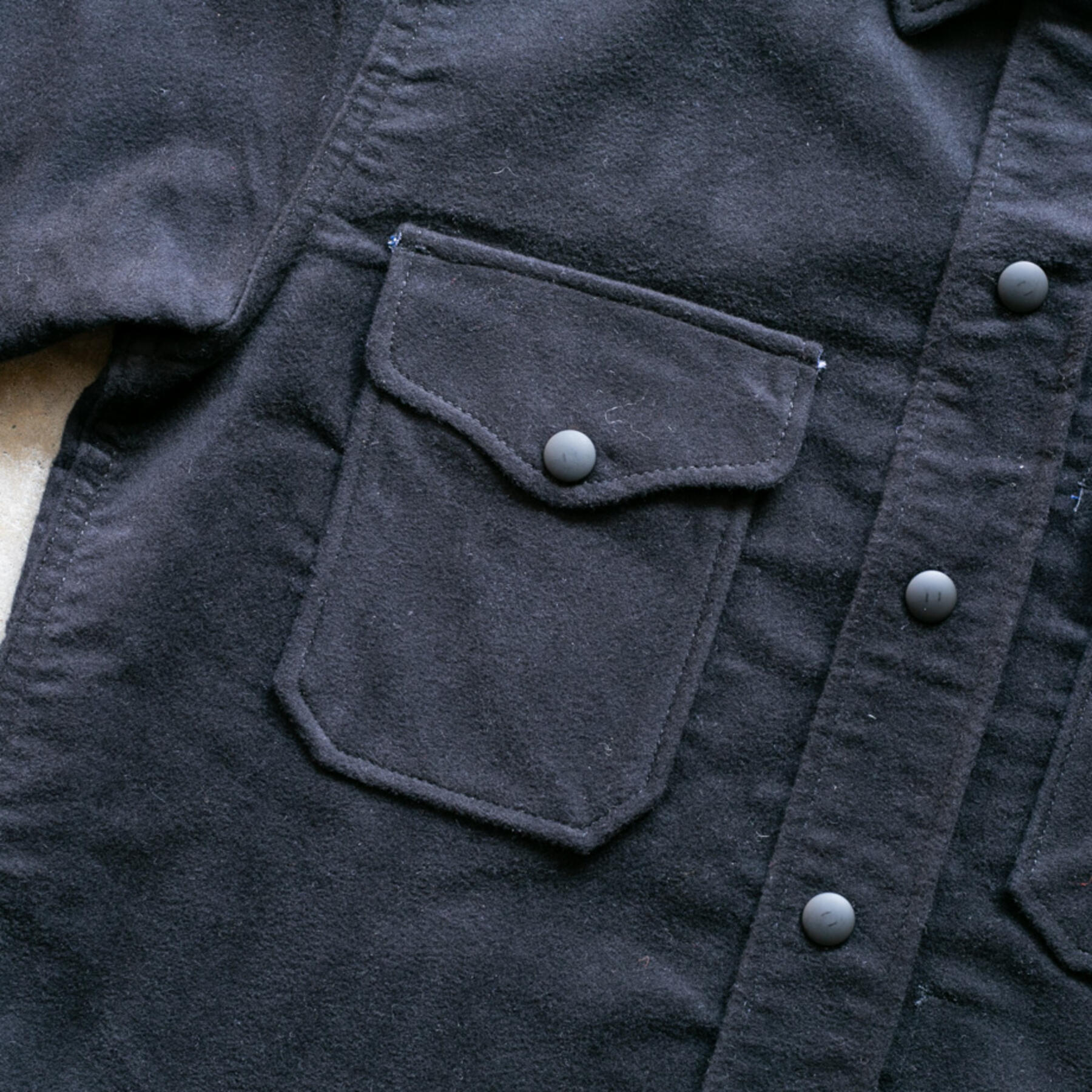 gustin #26 british felt moleskin cpo - black