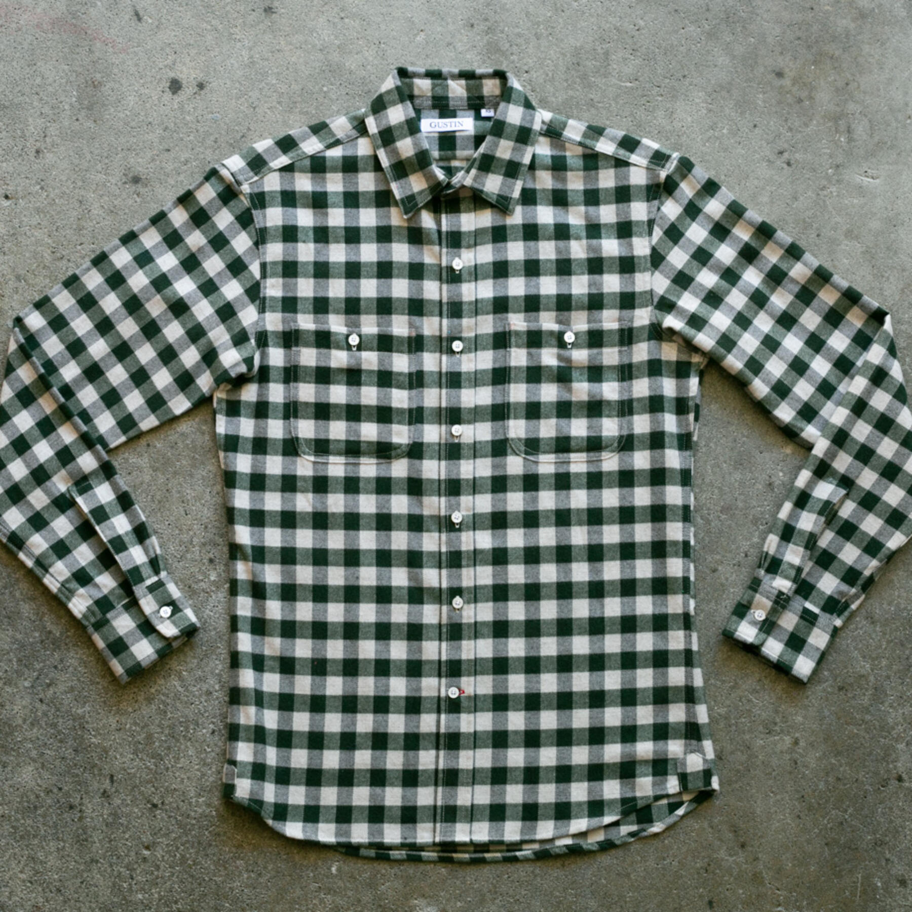 gustin #1020 yak wool - moss gingham