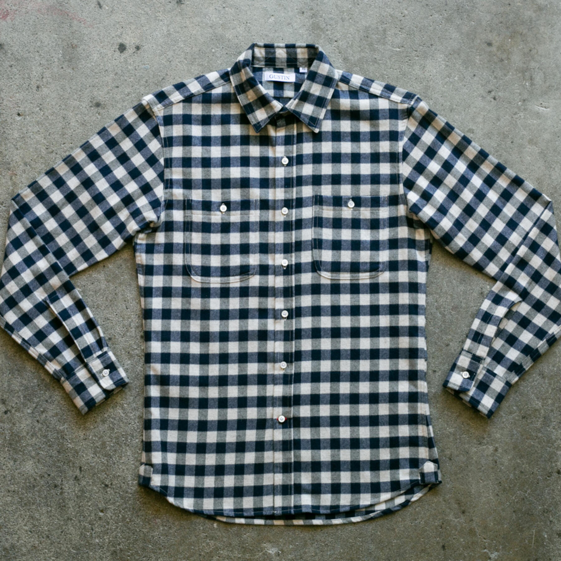 gustin #1021 yak wool - navy gingham