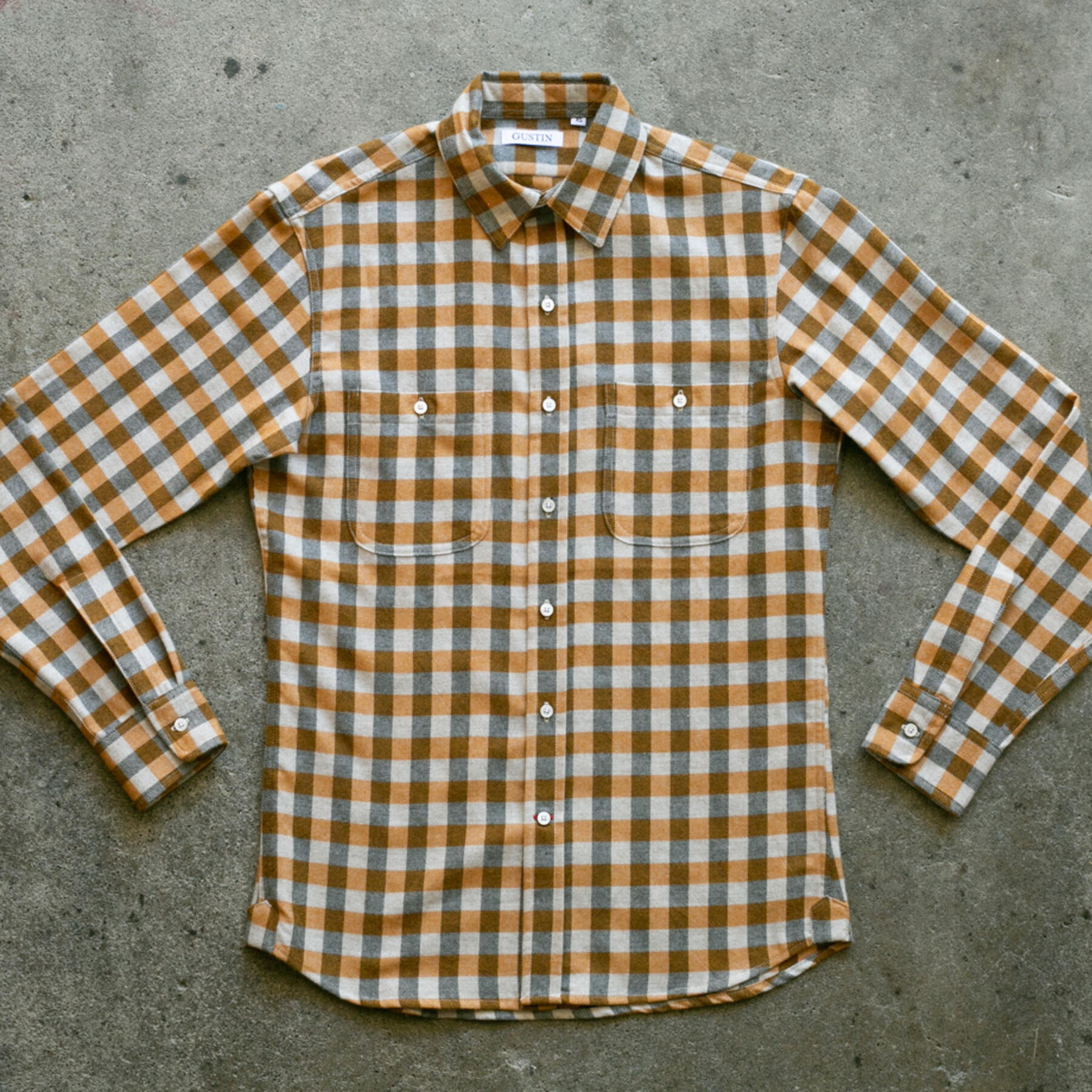 gustin #1019 yak wool - orange gingham