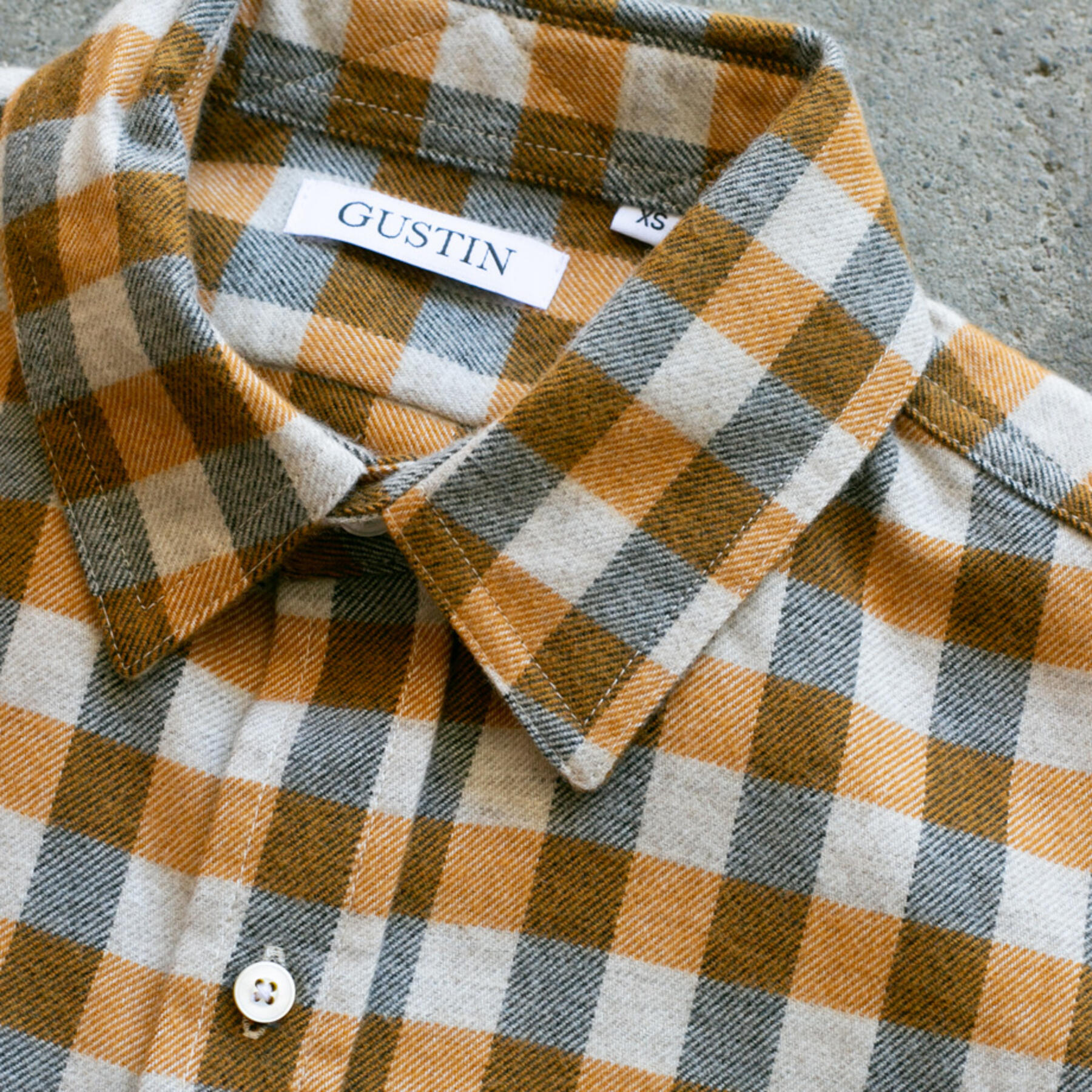 gustin #1019 yak wool - orange gingham