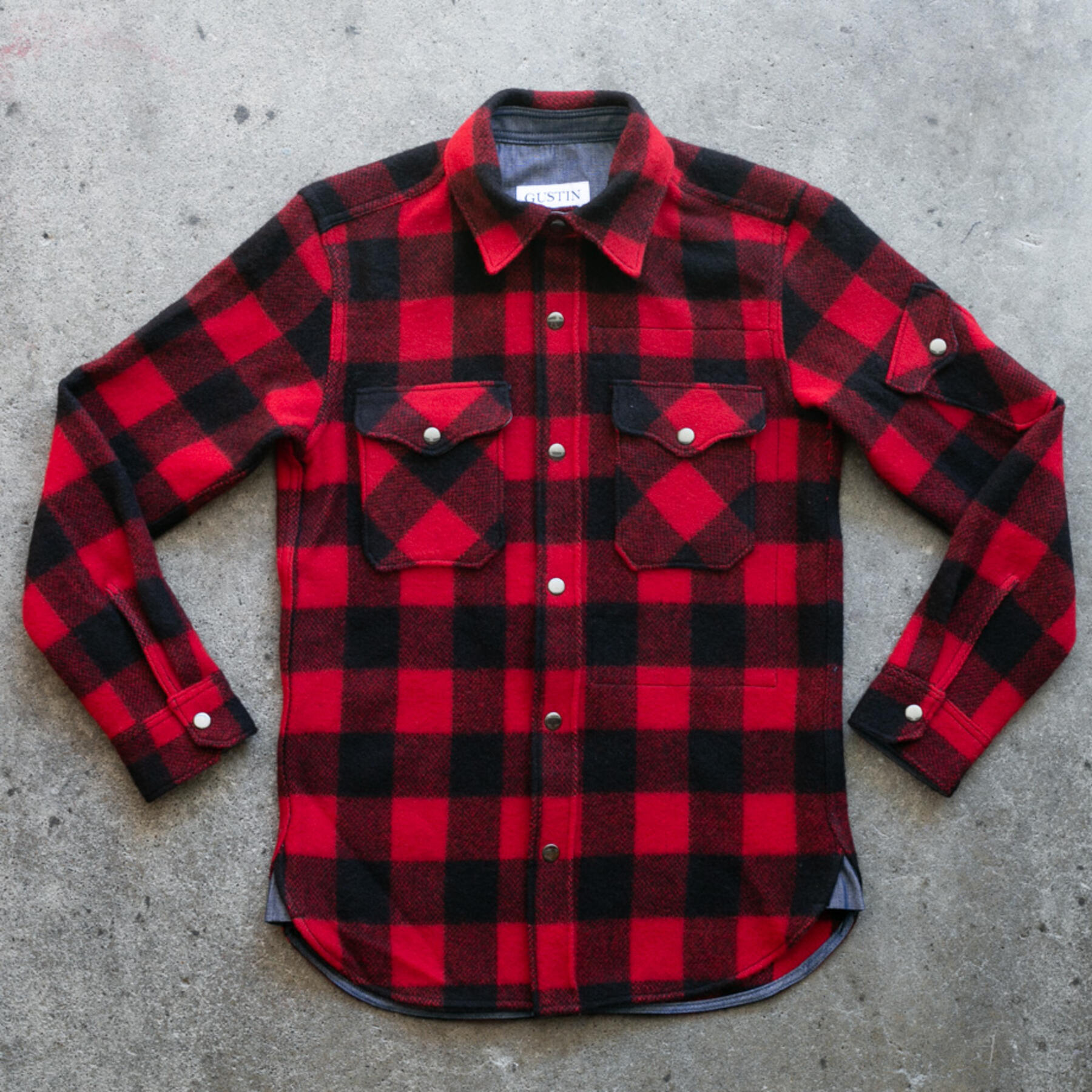 gustin #27 woolrich vintage cpo - red