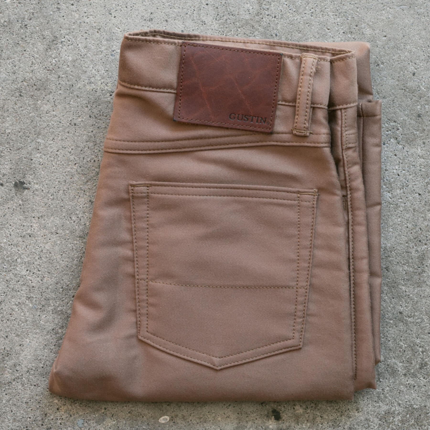 gustin #228 silk moleskin 5 pocket - camel
