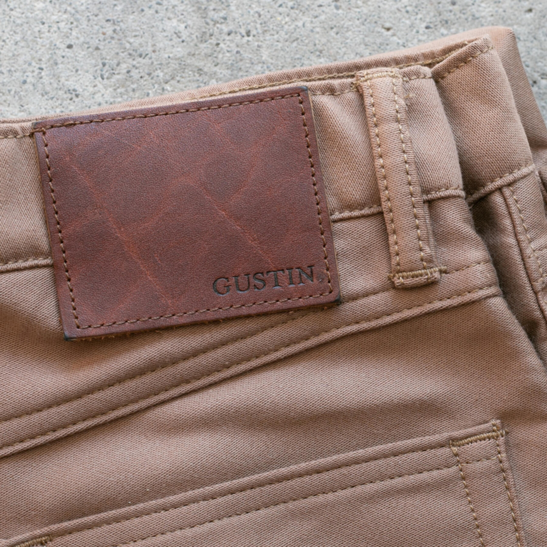 gustin #228 silk moleskin 5 pocket - camel