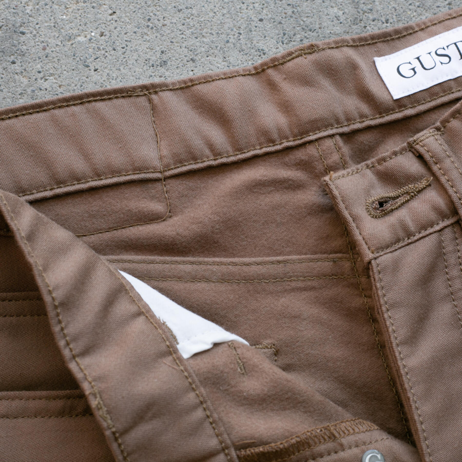 gustin #228 silk moleskin 5 pocket - camel