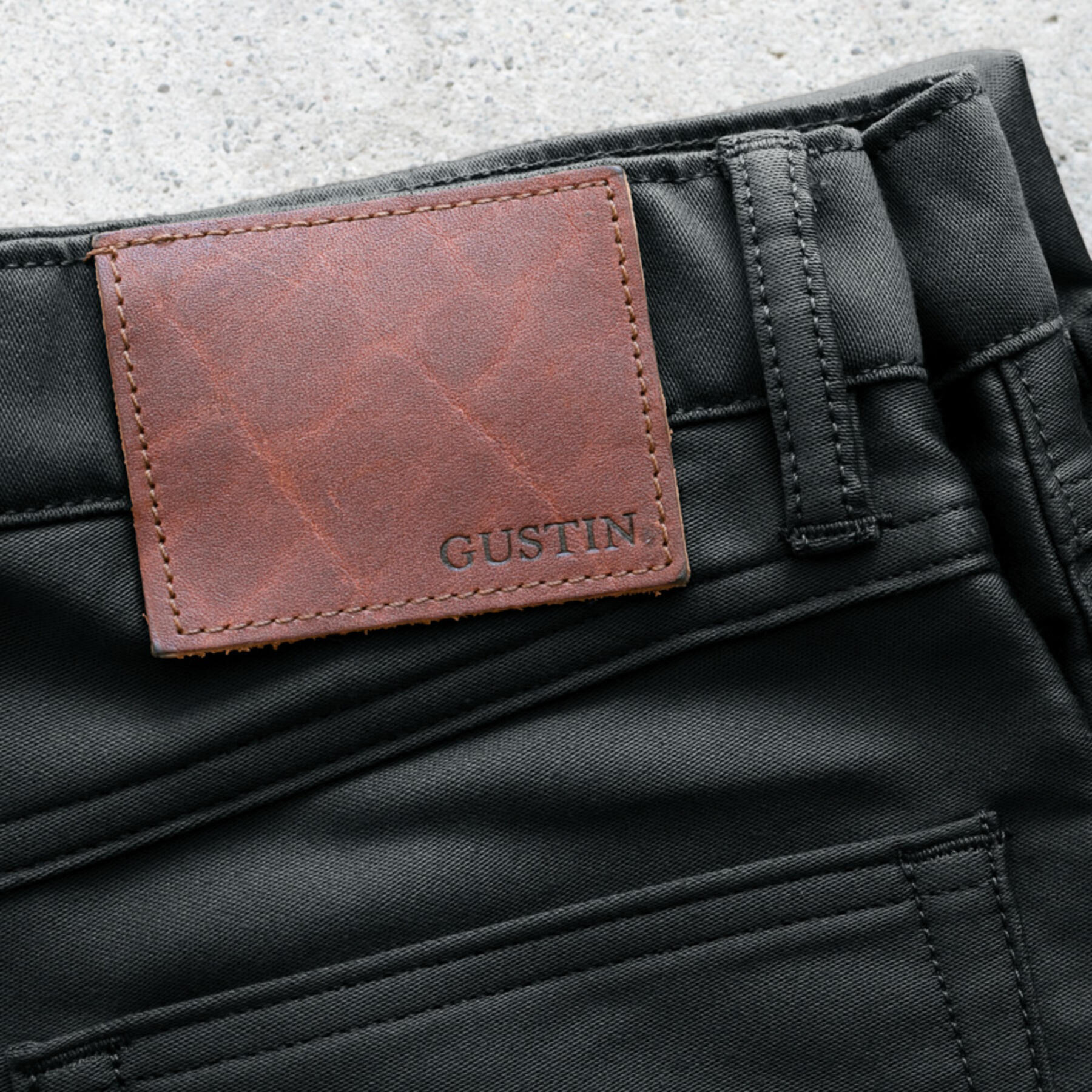 gustin #229 silk moleskin 5 pocket - black