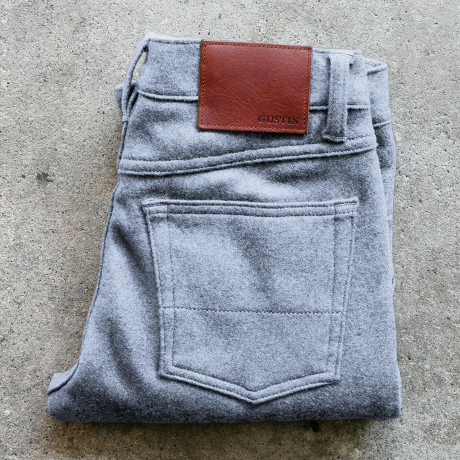 gustin #234 lambswool 5 pocket - heather grey