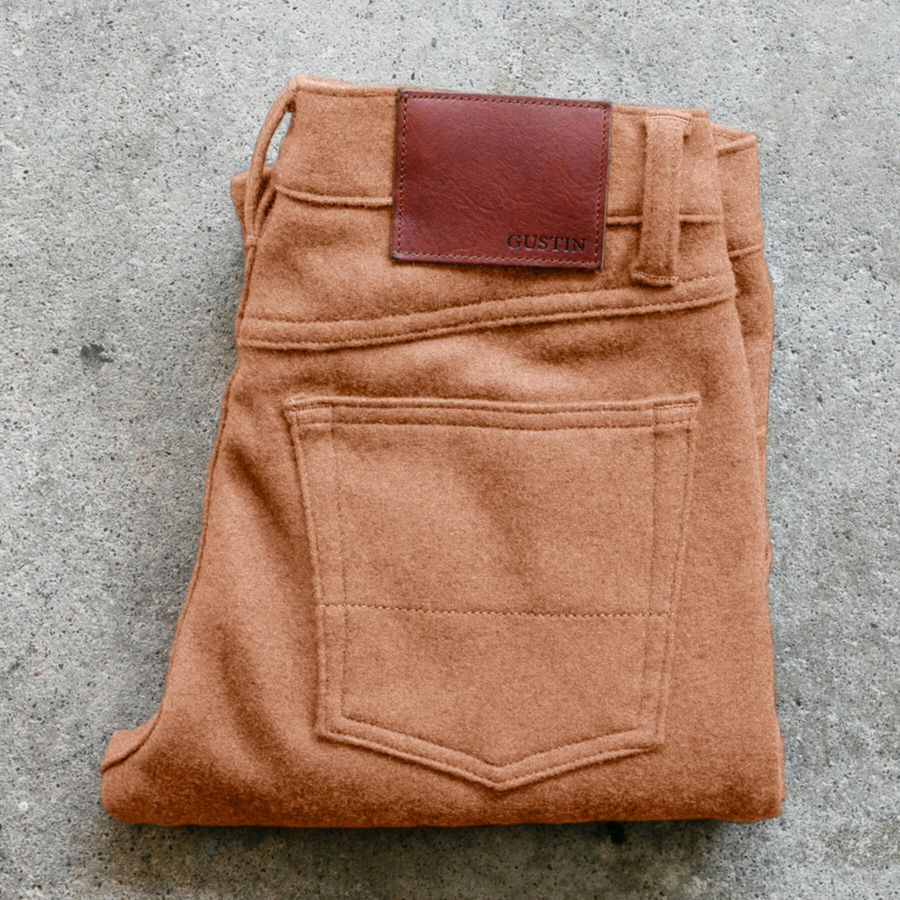 gustin #232 lambswool 5 pocket - camel