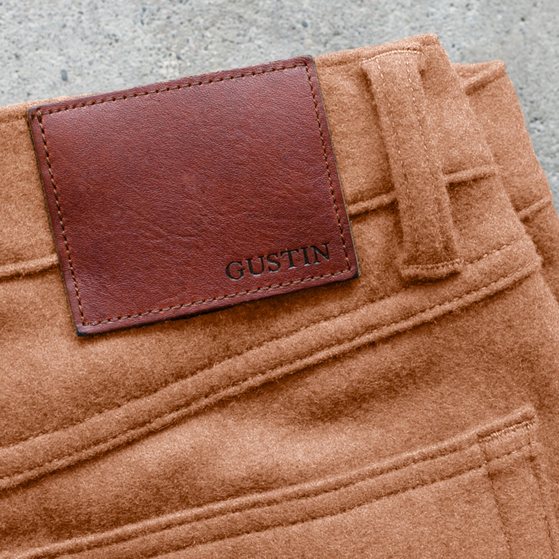 gustin #232 lambswool 5 pocket - camel