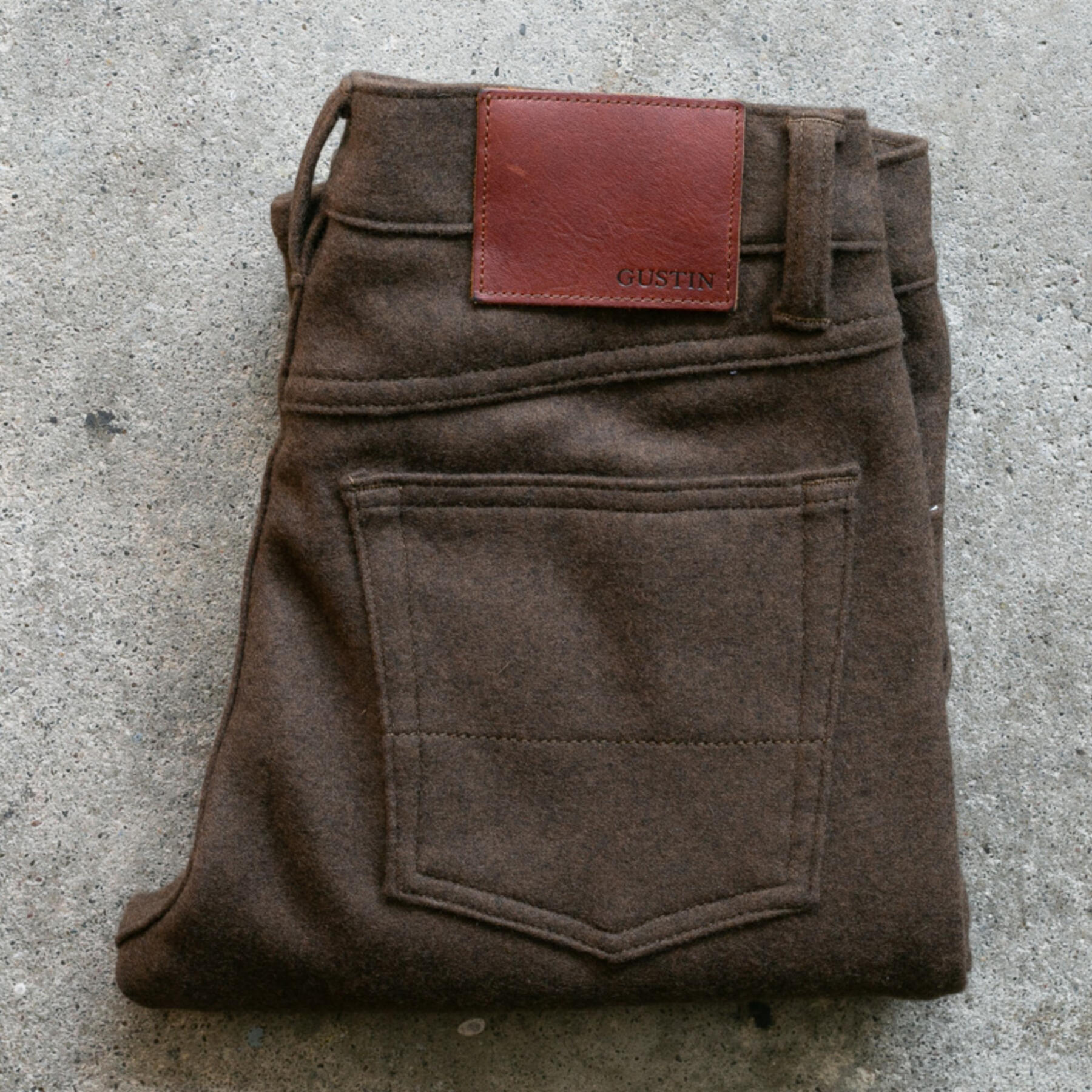 gustin #231 lambswool 5 pocket - brown olive