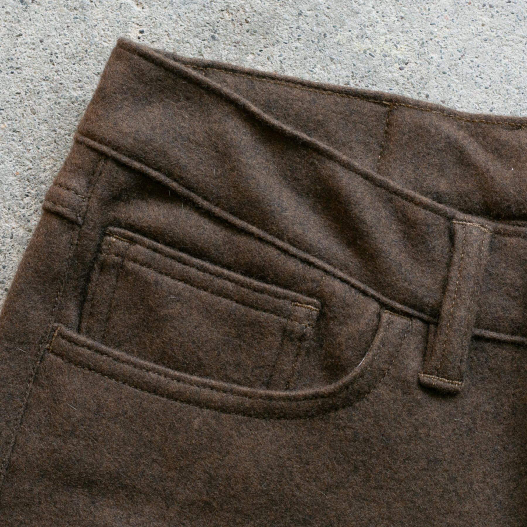 gustin #231 lambswool 5 pocket - brown olive