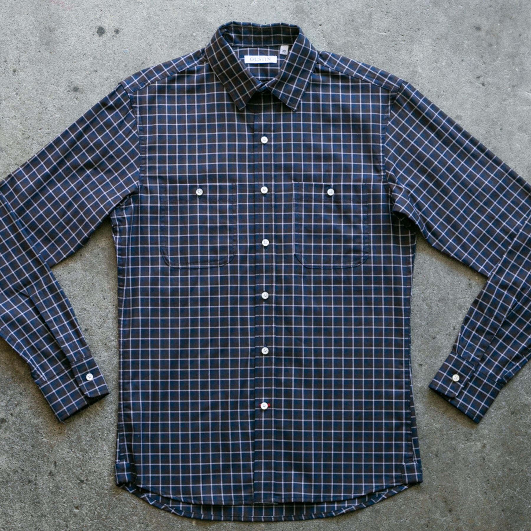 gustin #1034 military tartan - brown navy