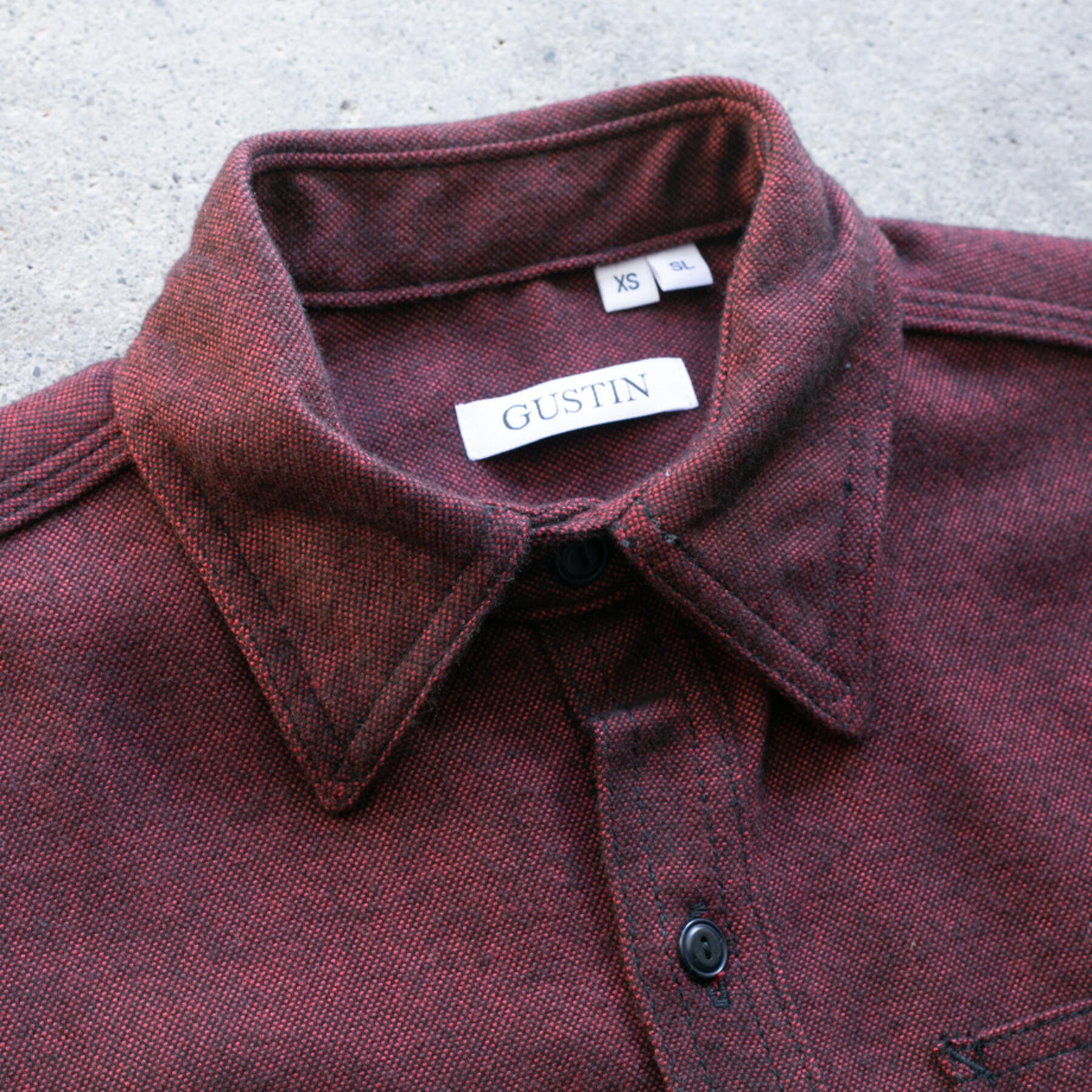 gustin #123 seawool workshirt - oxblood