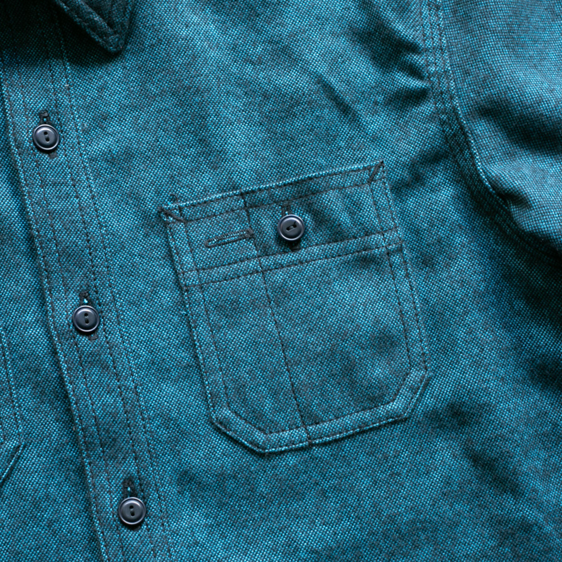 gustin #125 seawool workshirt - aqua