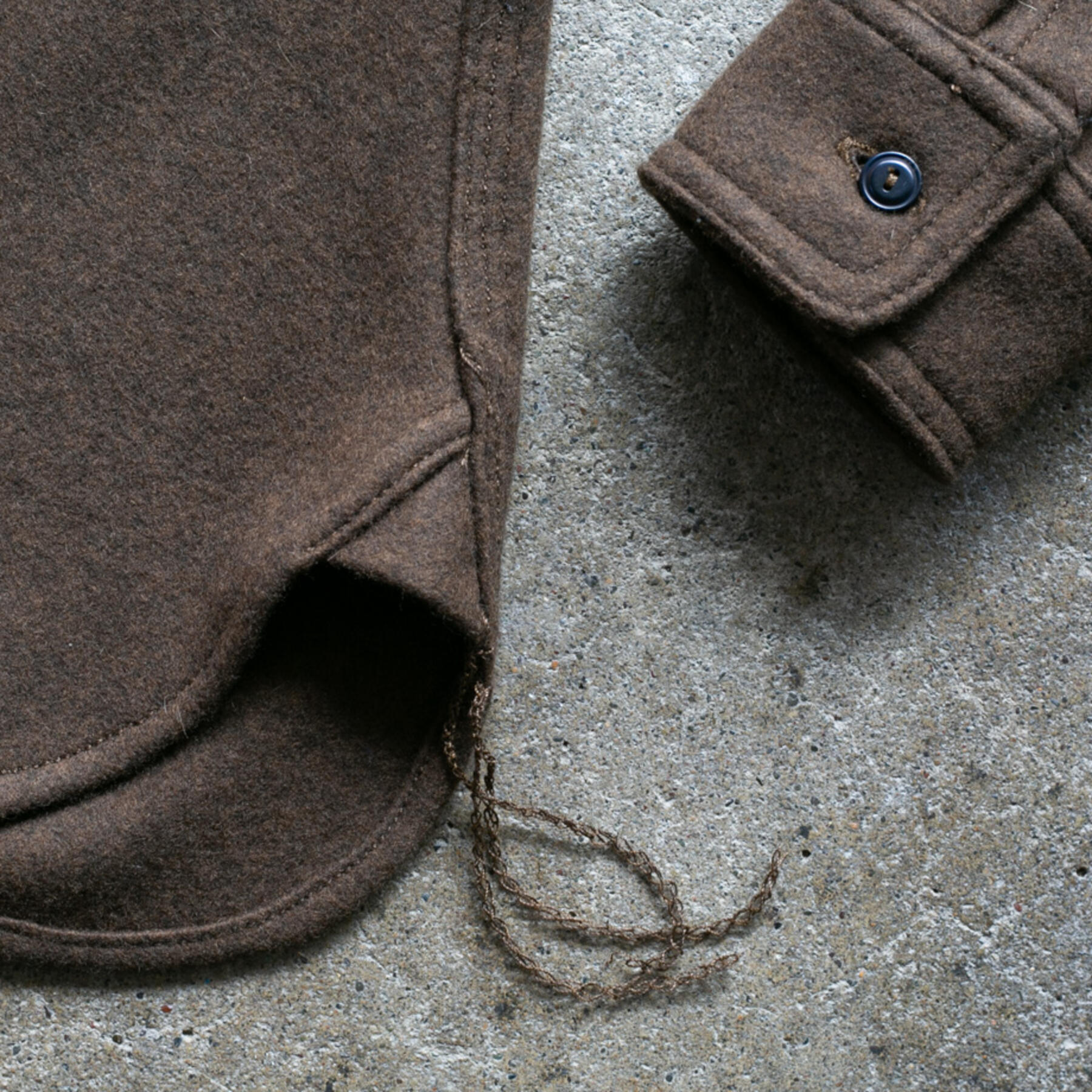 gustin #126 lambswool workshirt - brown olive