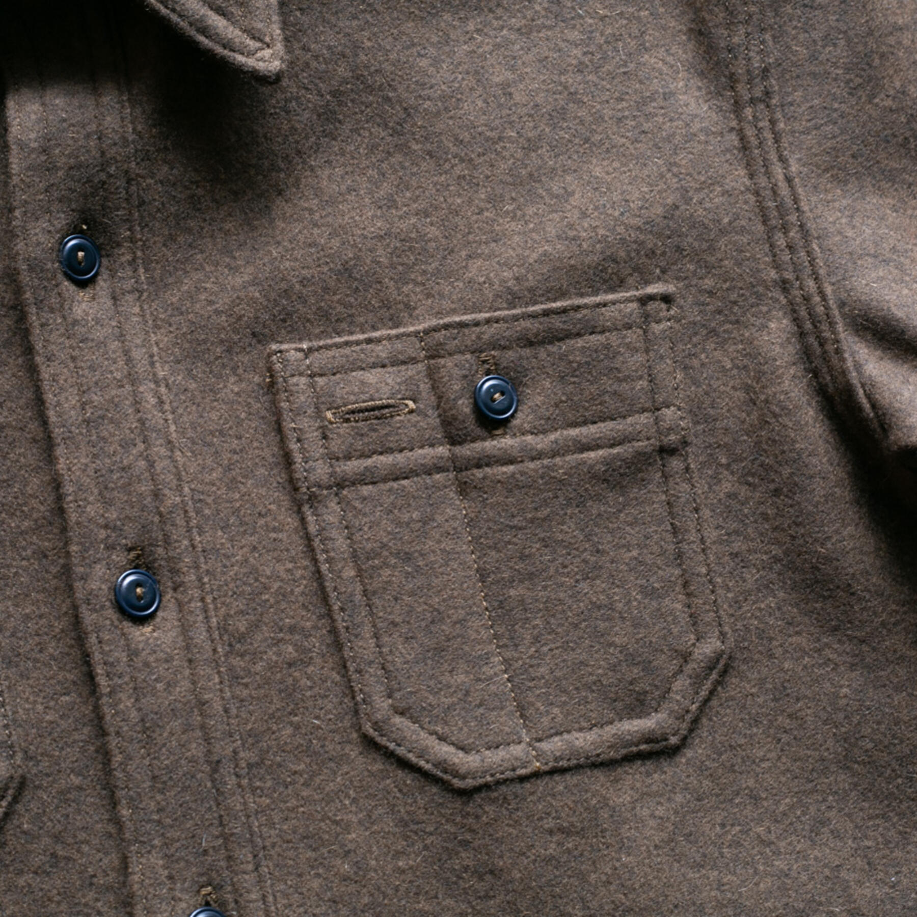gustin #126 lambswool workshirt - brown olive