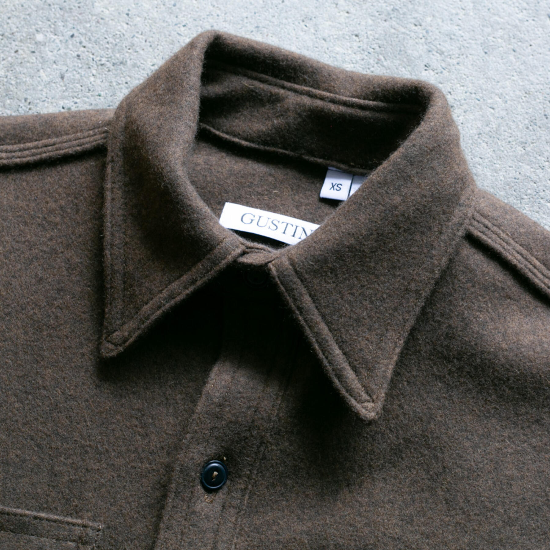 gustin #126 lambswool workshirt - brown olive