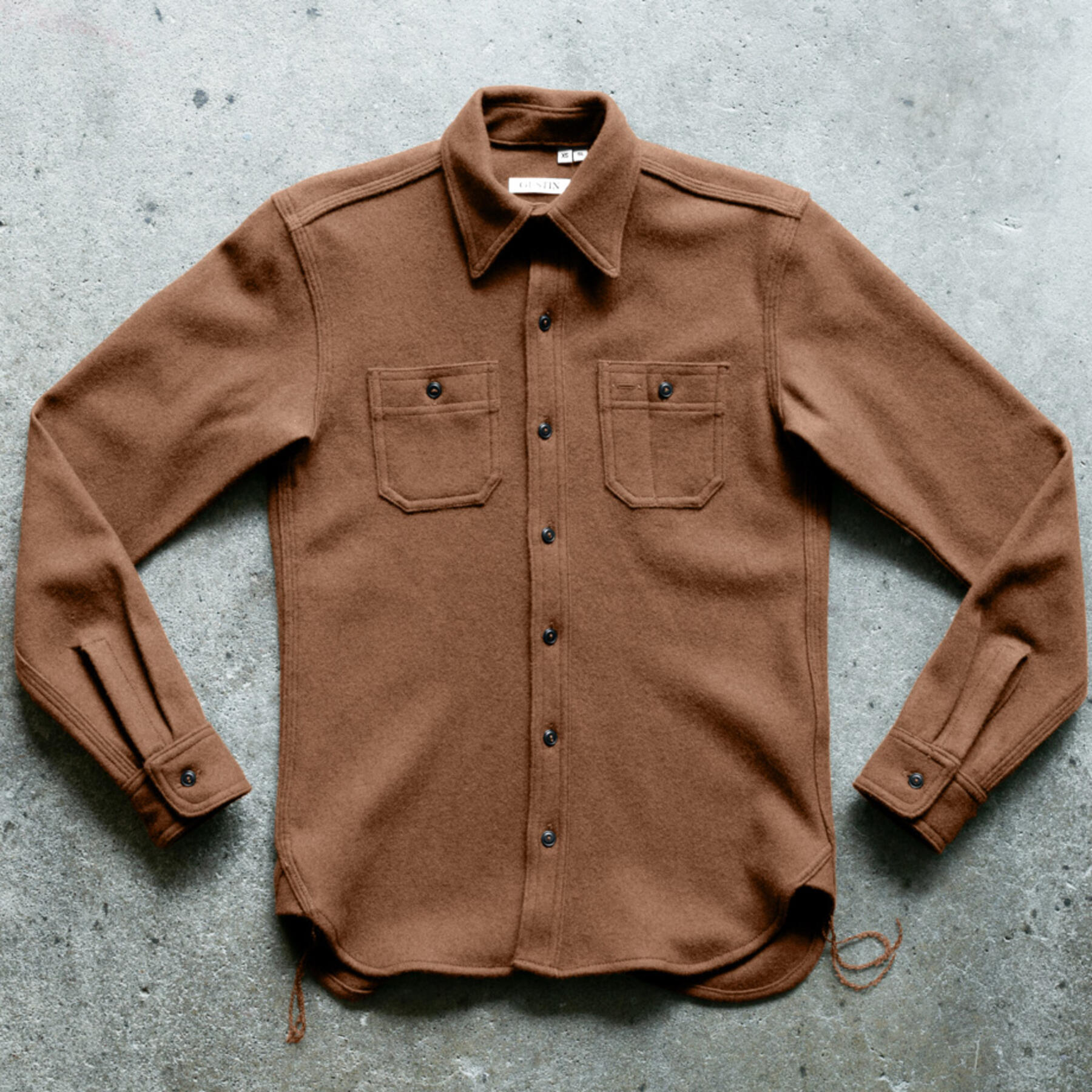 gustin #127 lambswool workshirt - camel