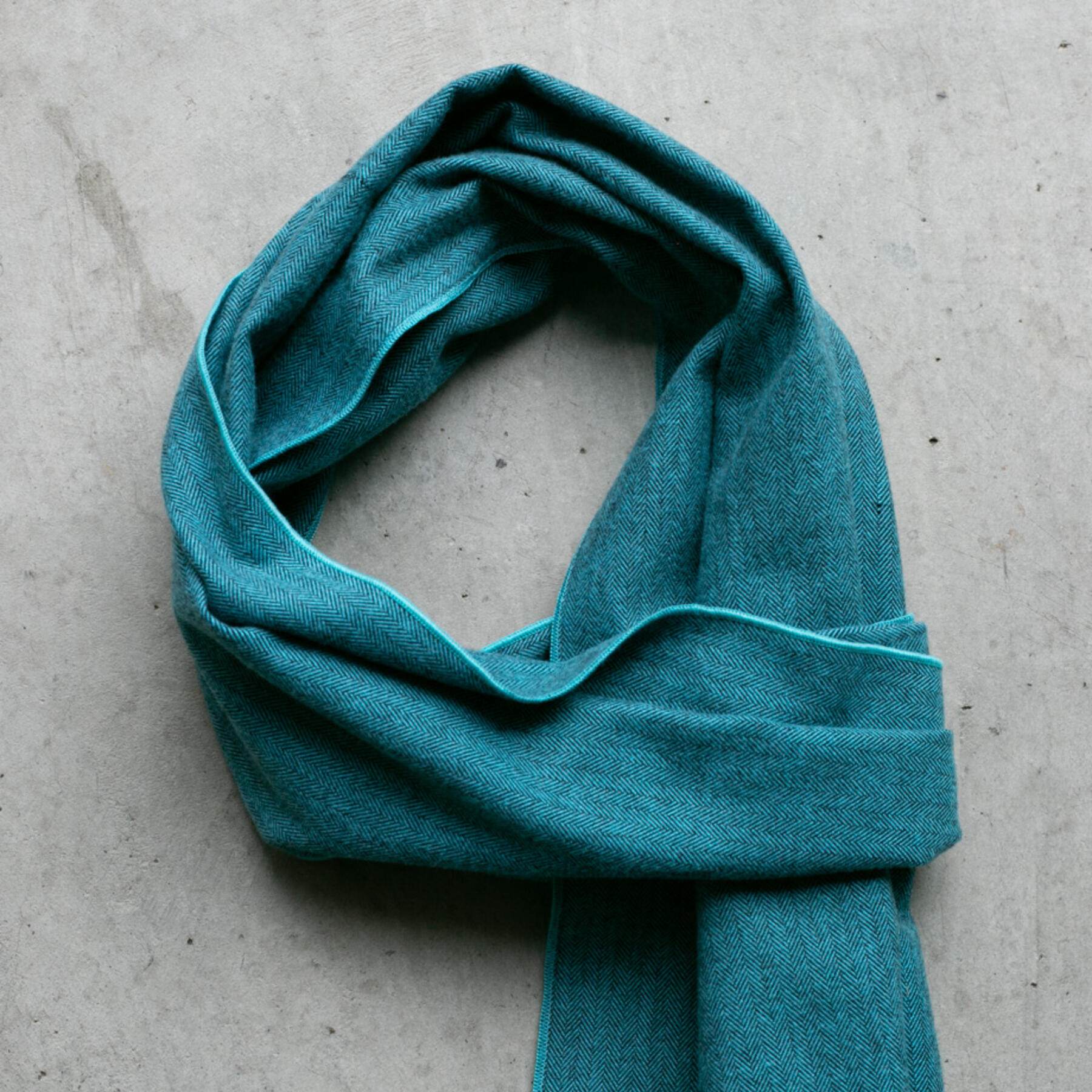 gustin herringbone flannel scarf - aqua