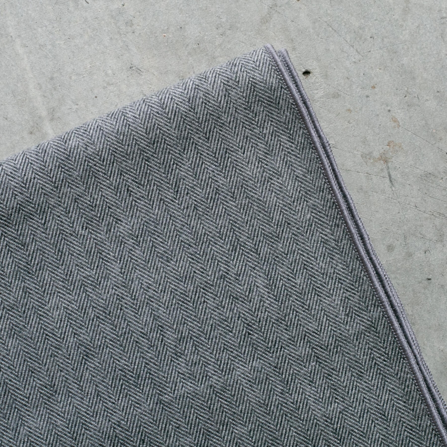 gustin herringbone flannel scarf - steel