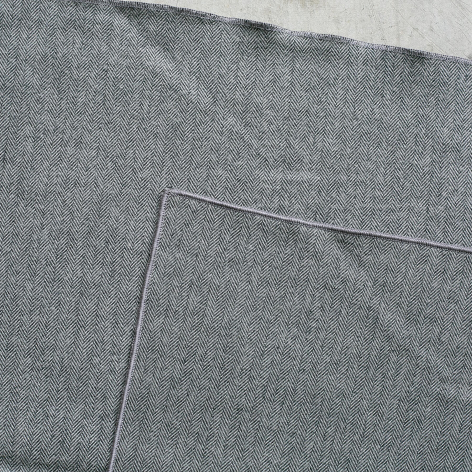 gustin herringbone flannel scarf - steel