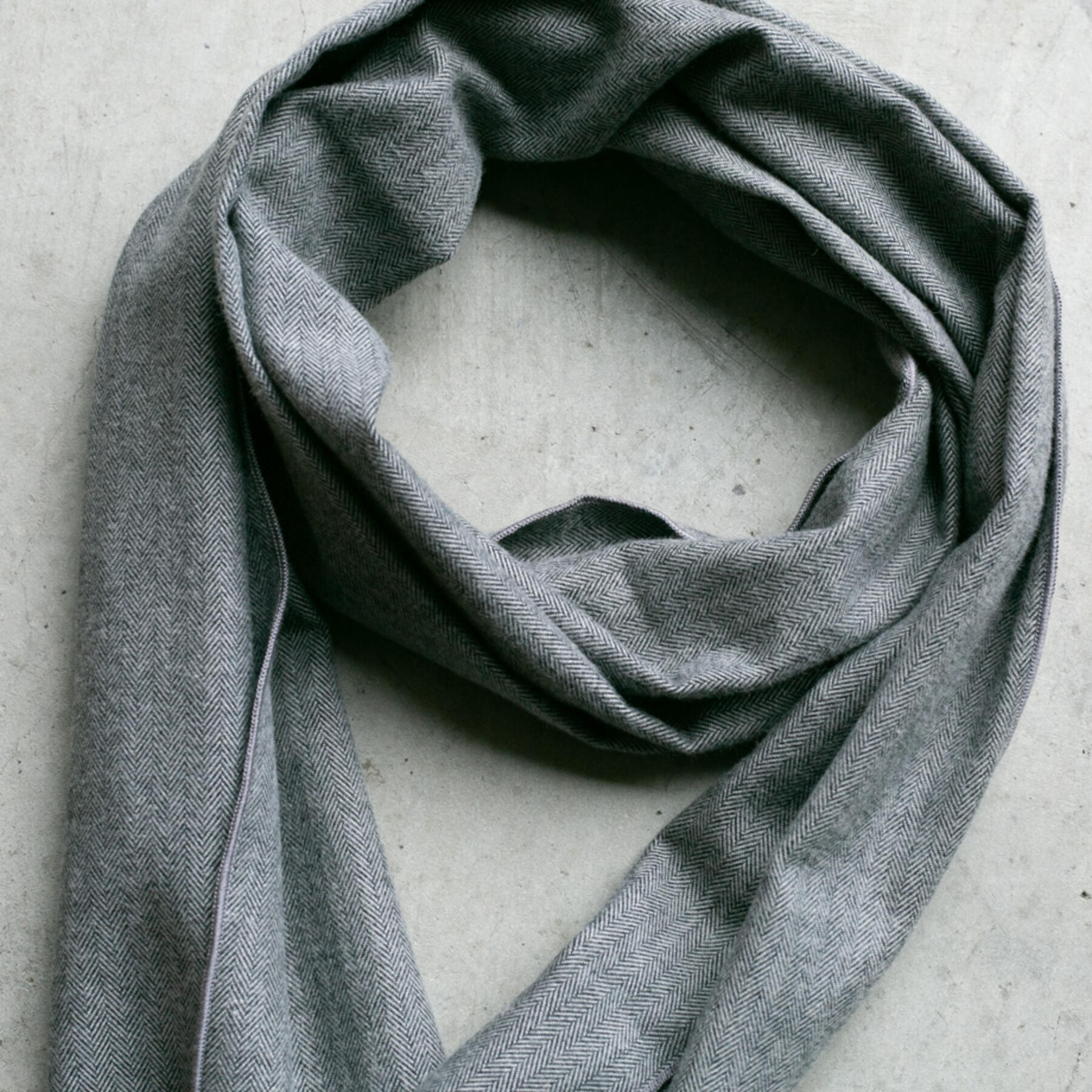 gustin herringbone flannel scarf - steel