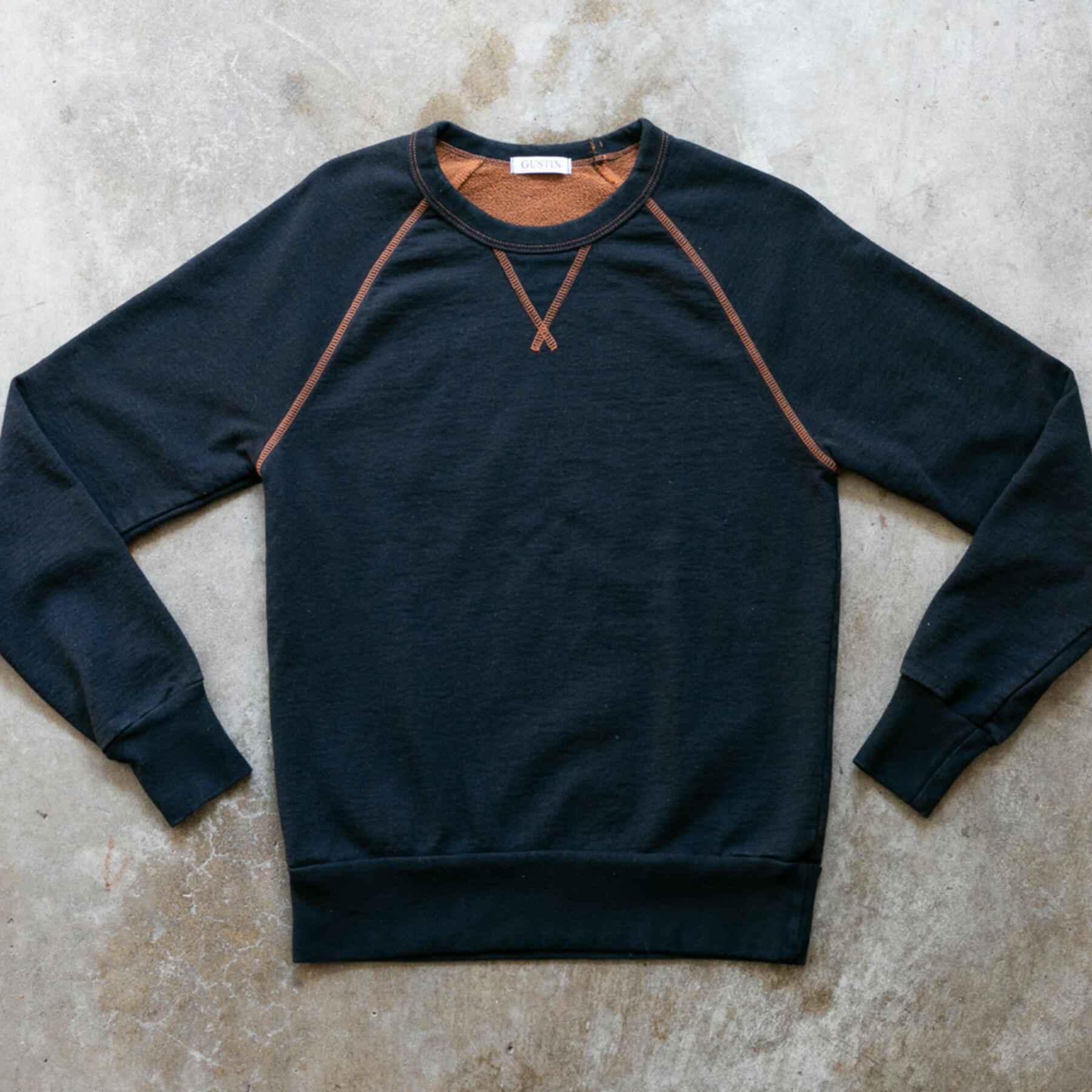 gustin overdye indigo crewneck sweatshirt 2 pack