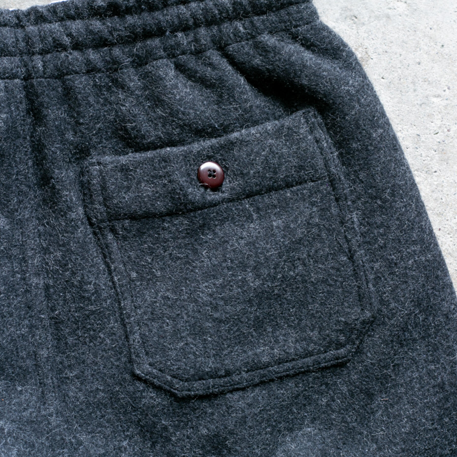 gustin italy melton wool joggers - charcoal