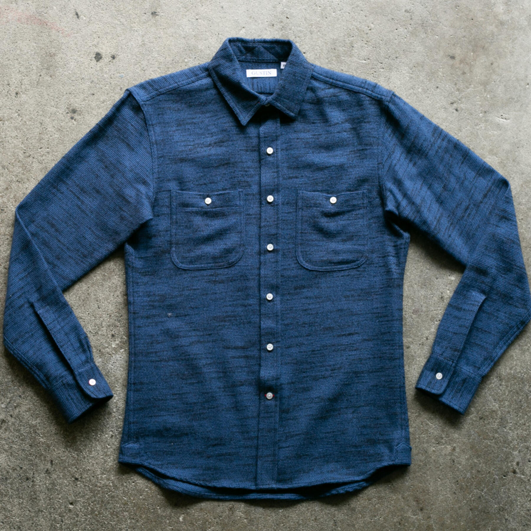 gustin #1058 mottle flannel - bluexblack