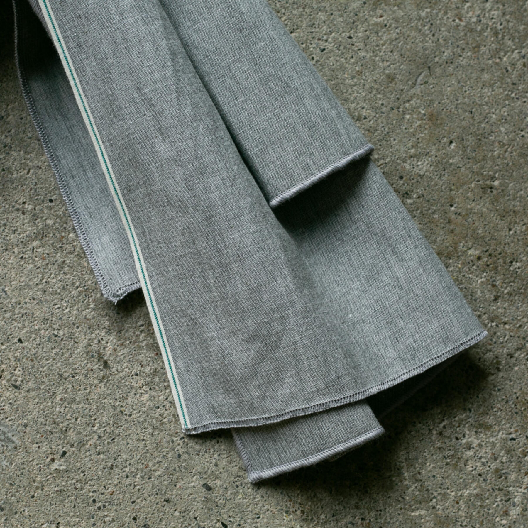 gustin selvedge chambray scarf - heather grey