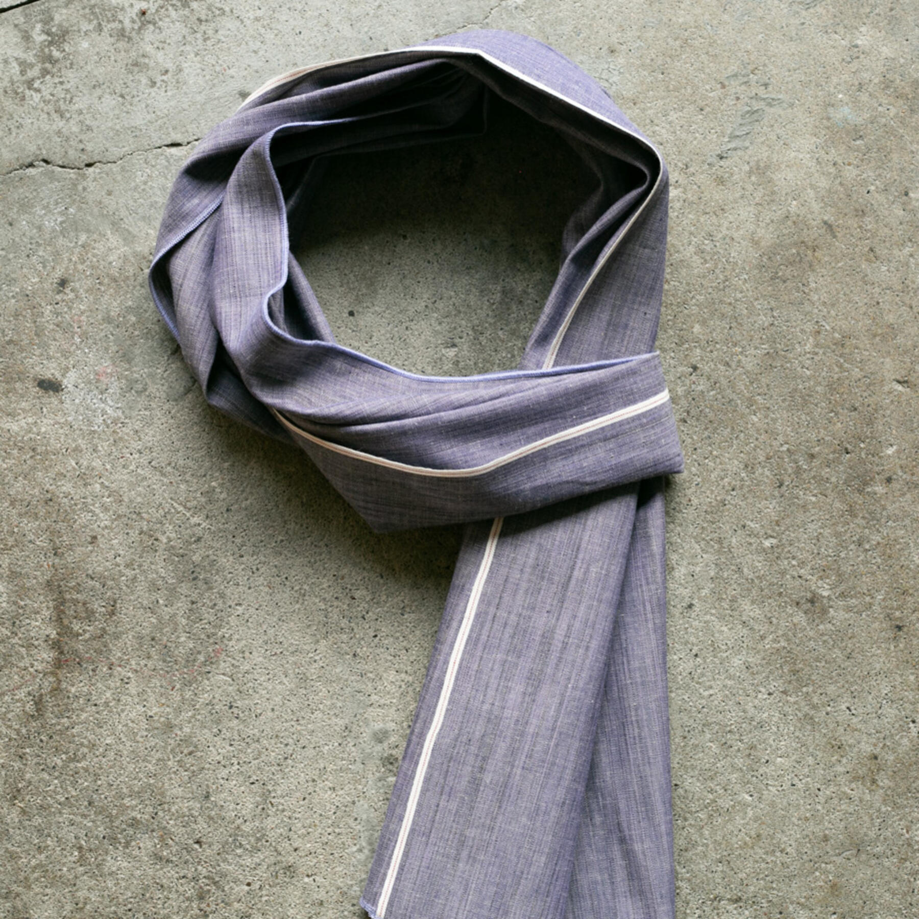 gustin selvedge chambray scarf - purple indigo