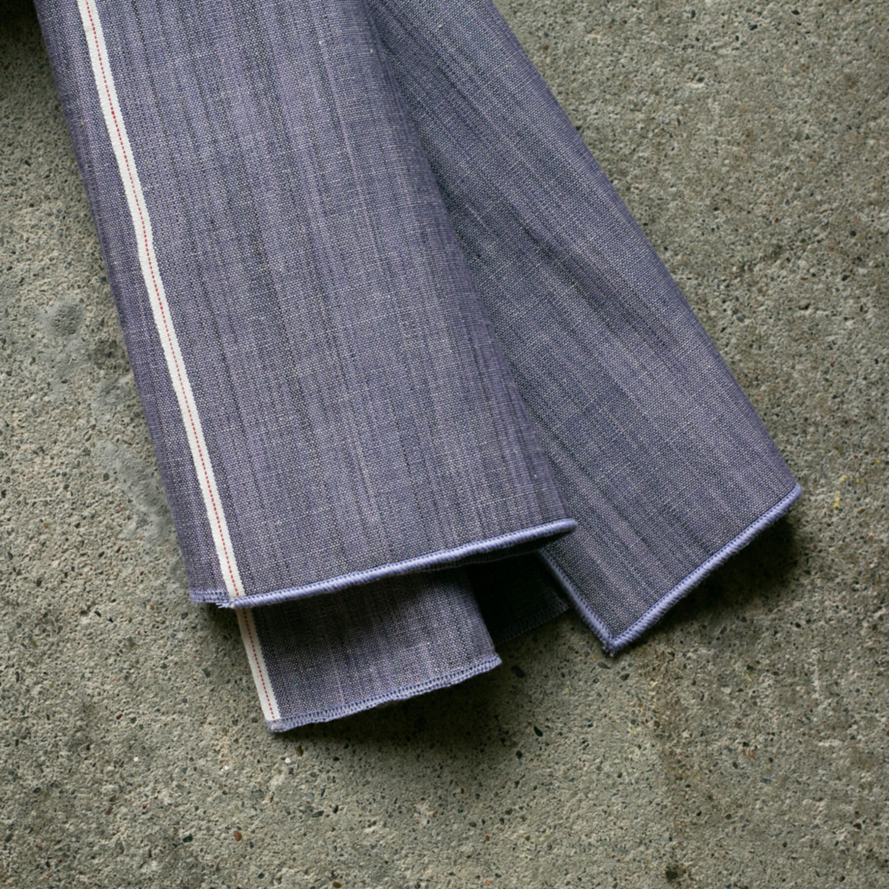 gustin selvedge chambray scarf - purple indigo