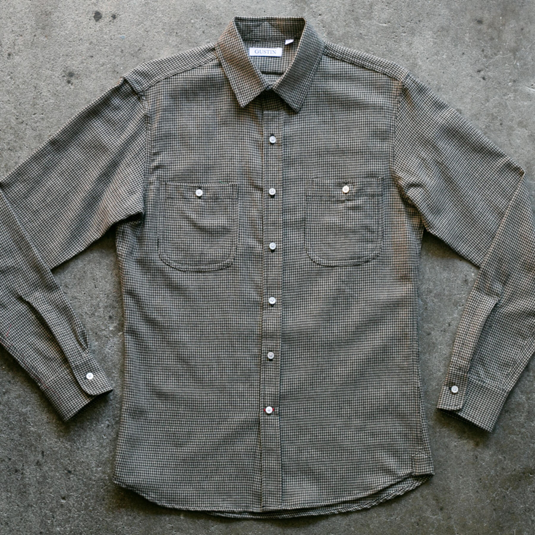 gustin #1059 antique cast shirt - houndstooth