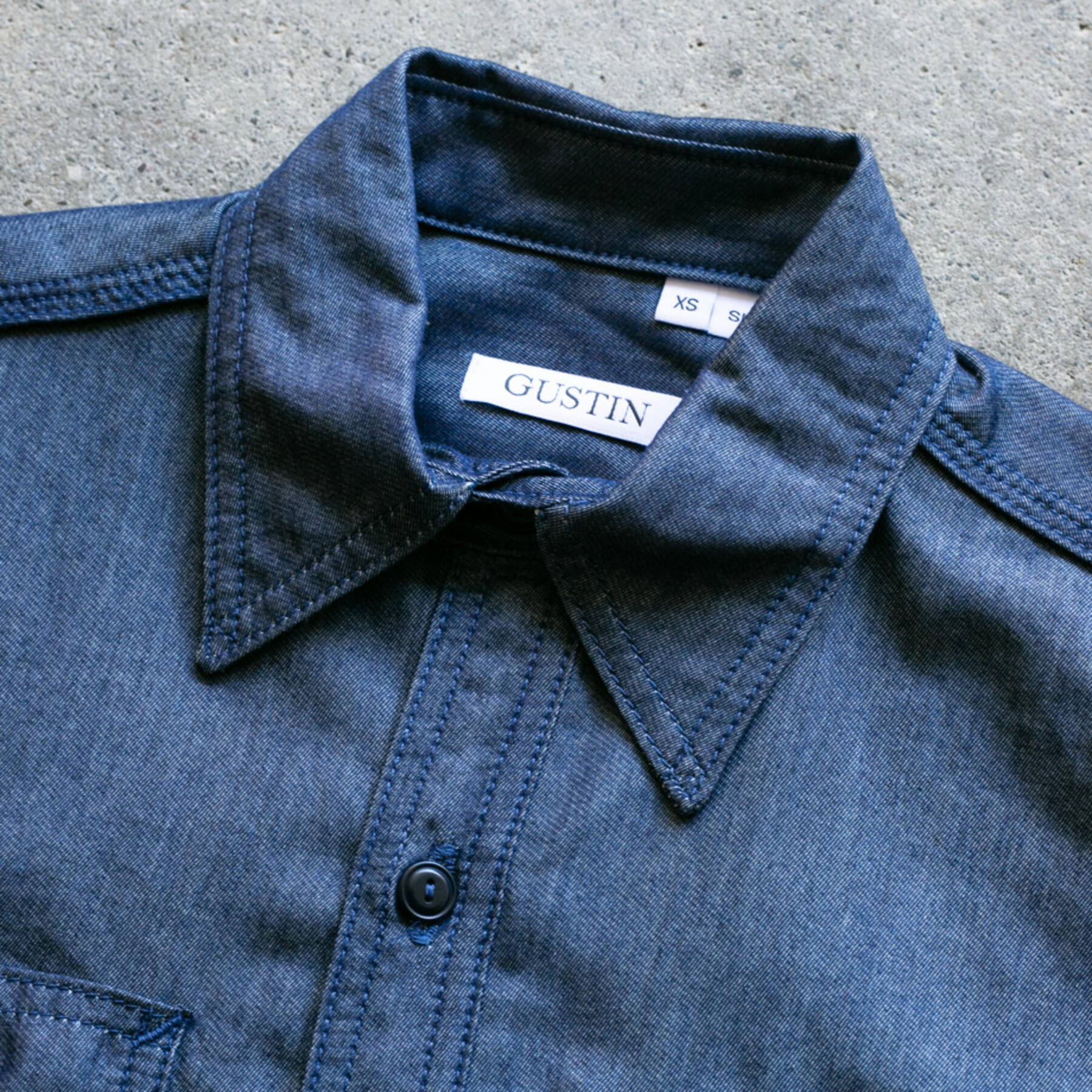 gustin #130 indigo wool workshirt