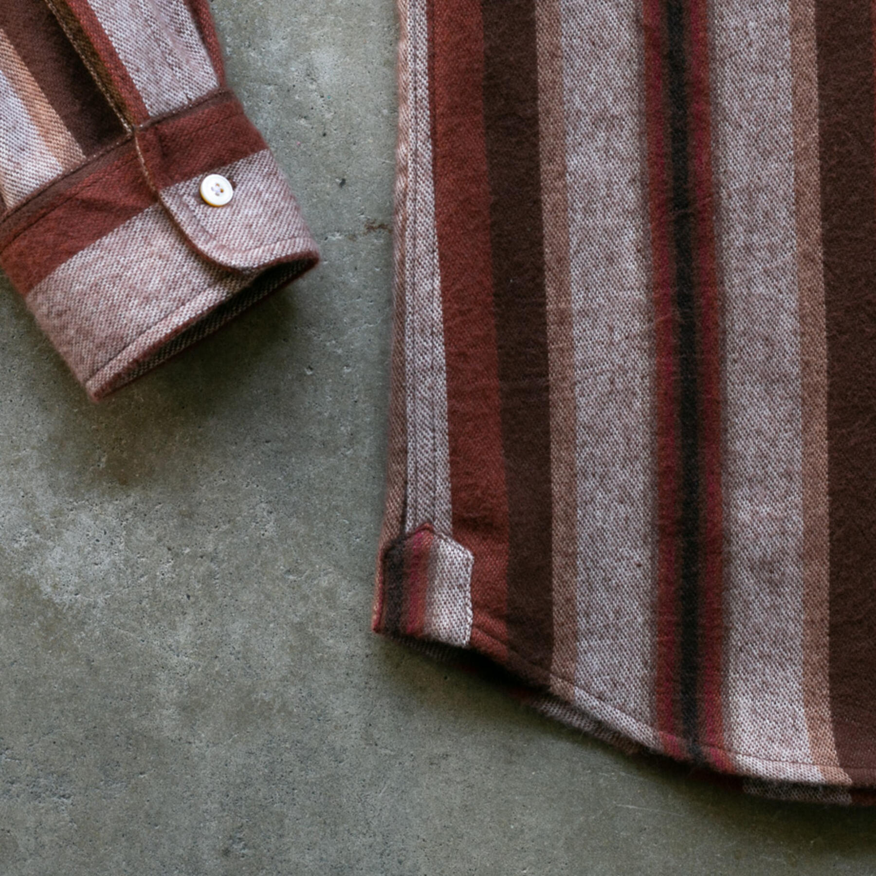 gustin #1065 retro stripe flannel - rust