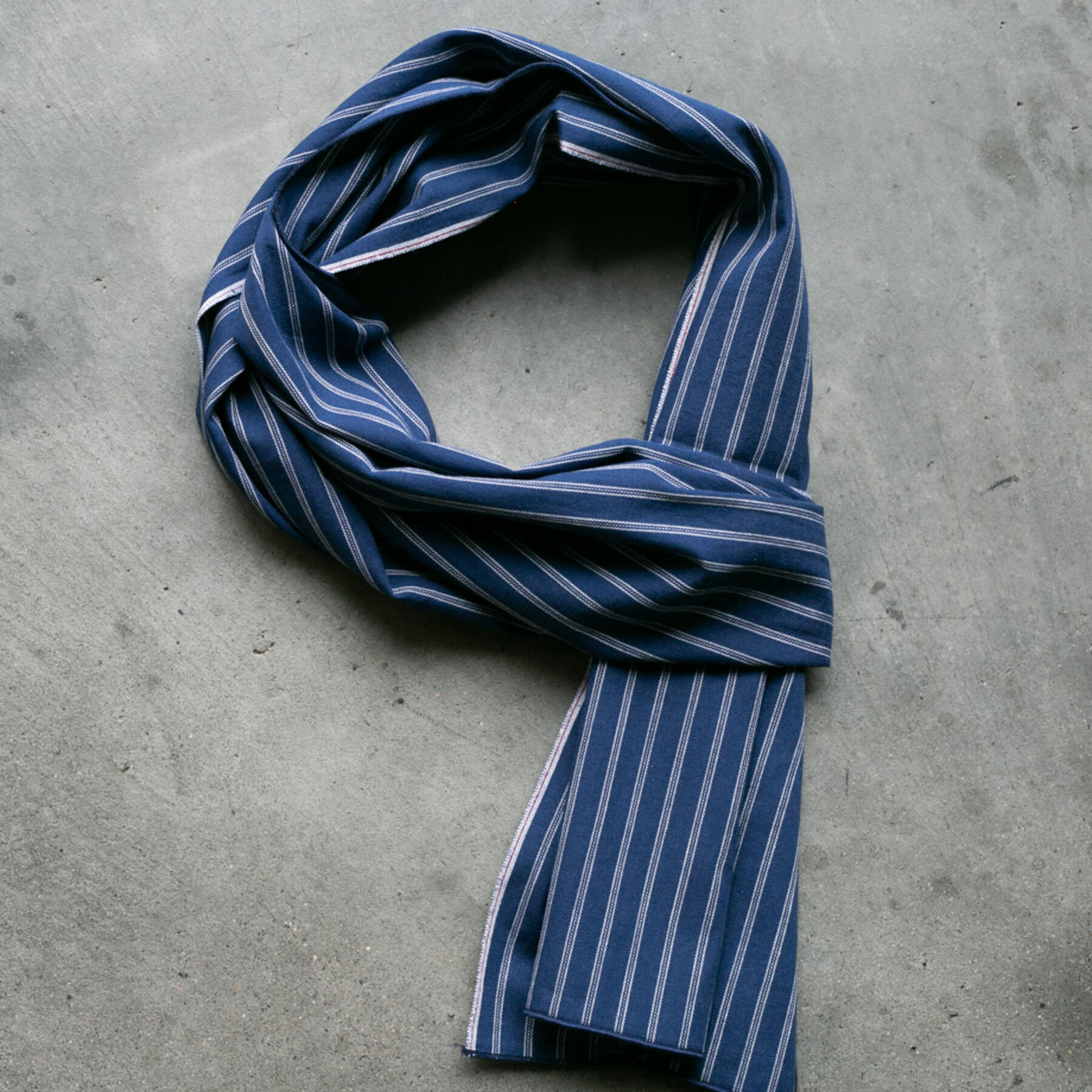 gustin double indigo selvedge scarf