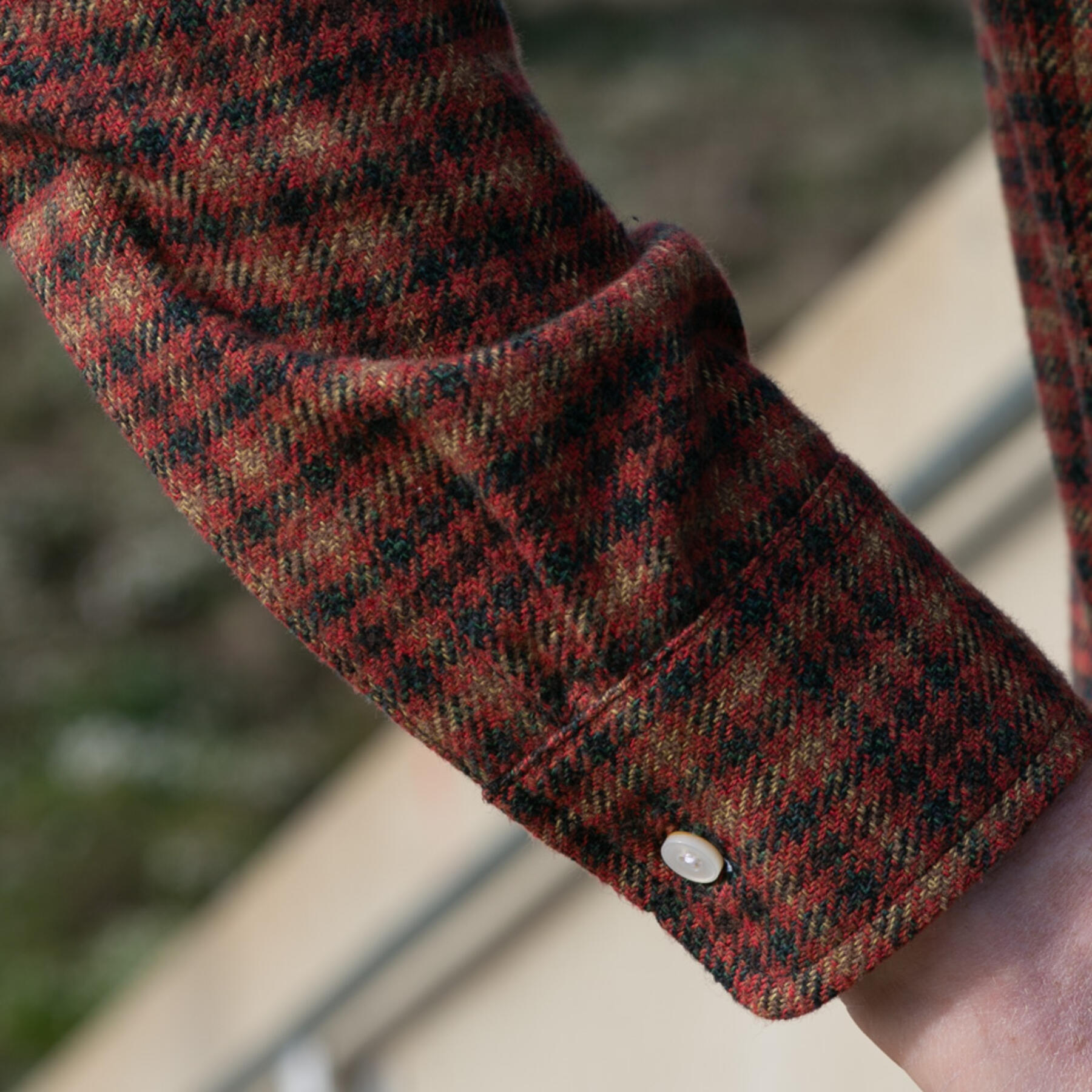 gustin #1068 japan homespun shirt - rust