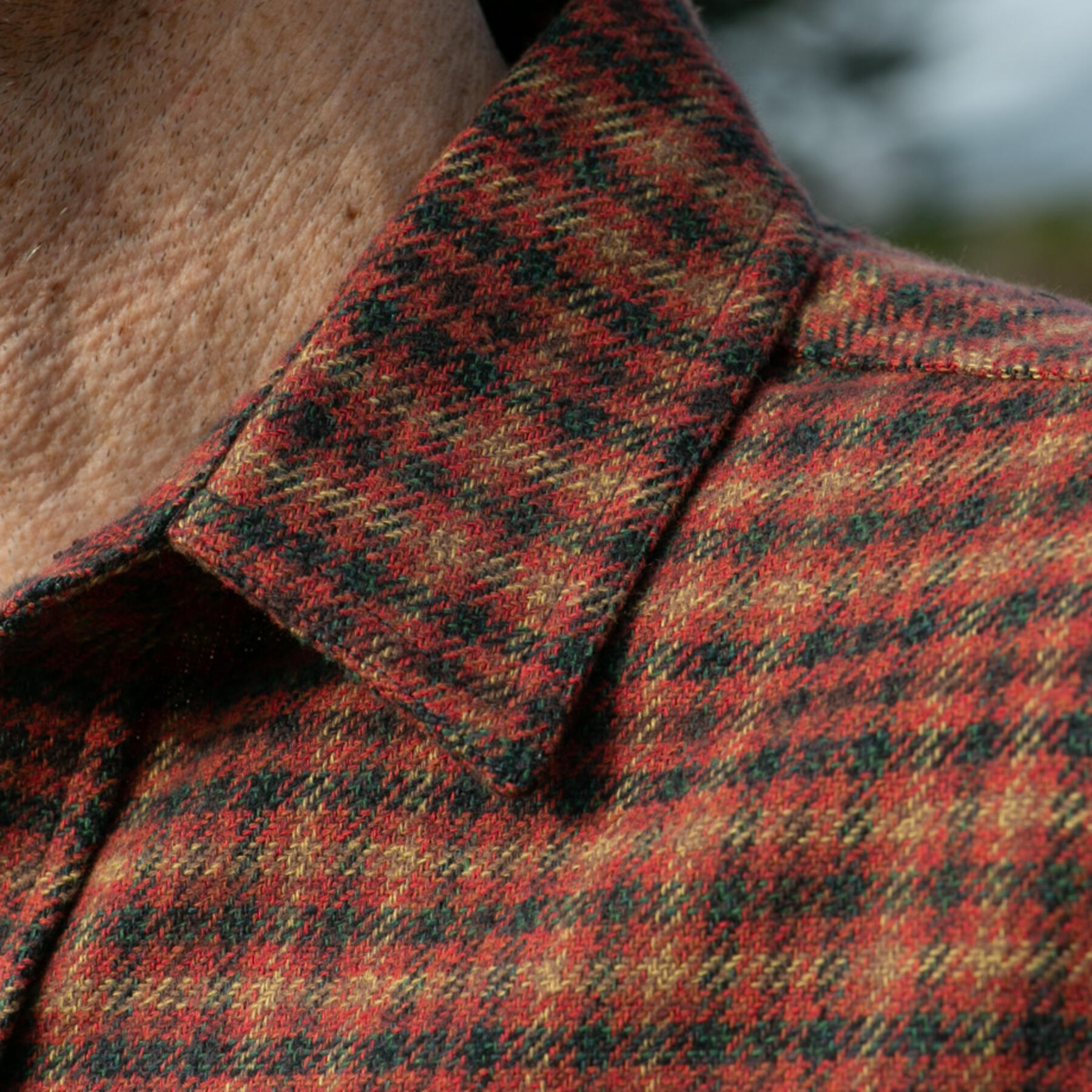 gustin #1068 japan homespun shirt - rust